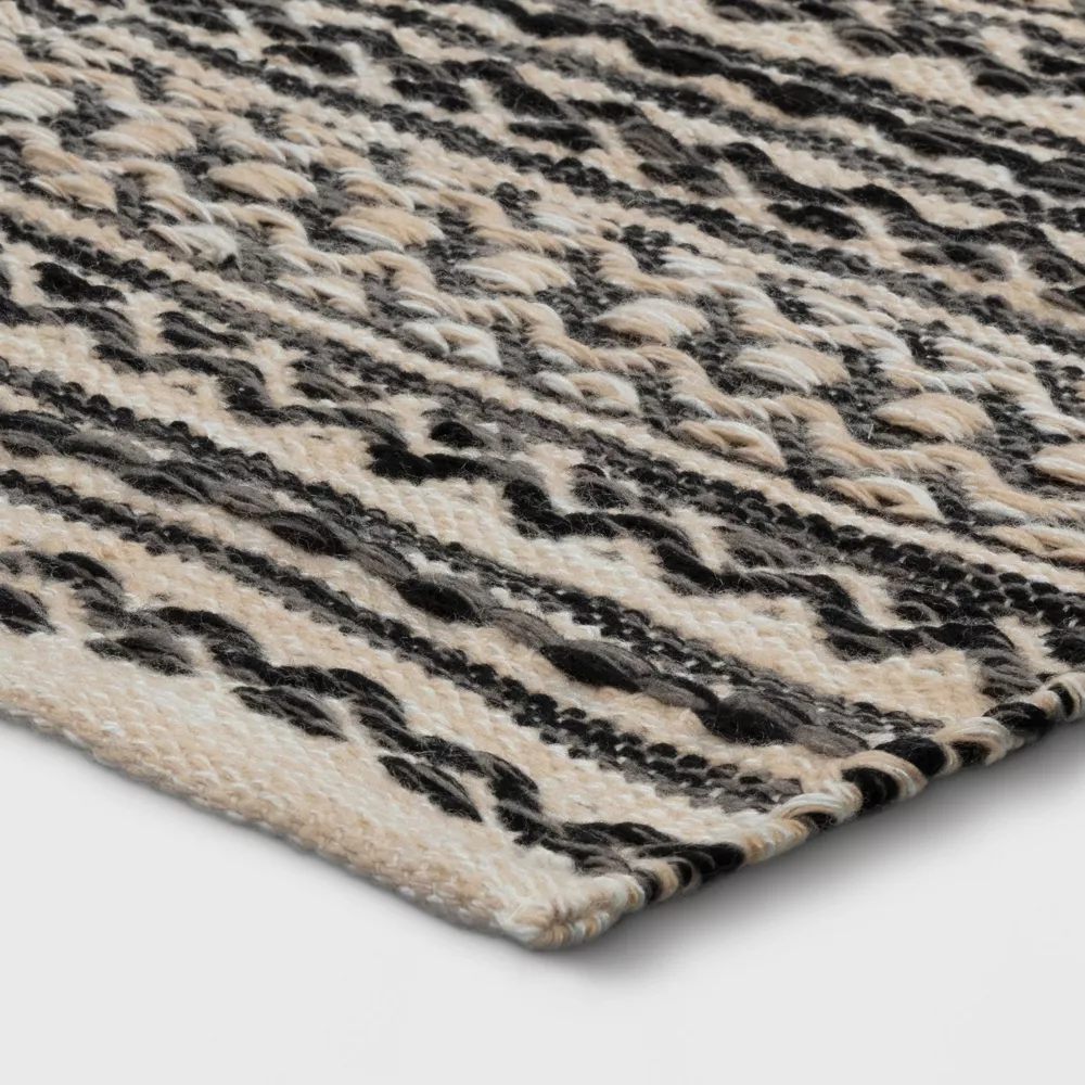 4'x6' Washable Norwalk Stripe Accent Rug Black/White - Image 3