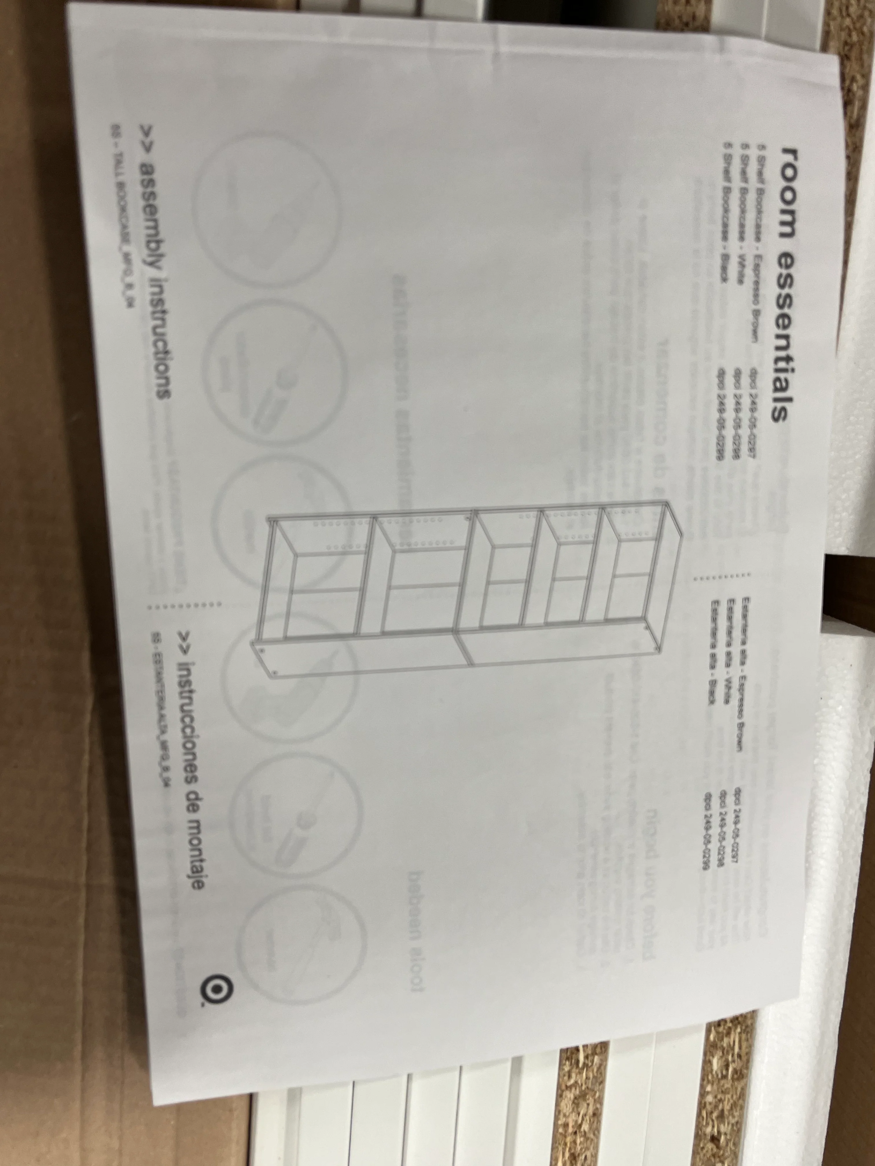5 Shelf Bookcase White, - Image 5
