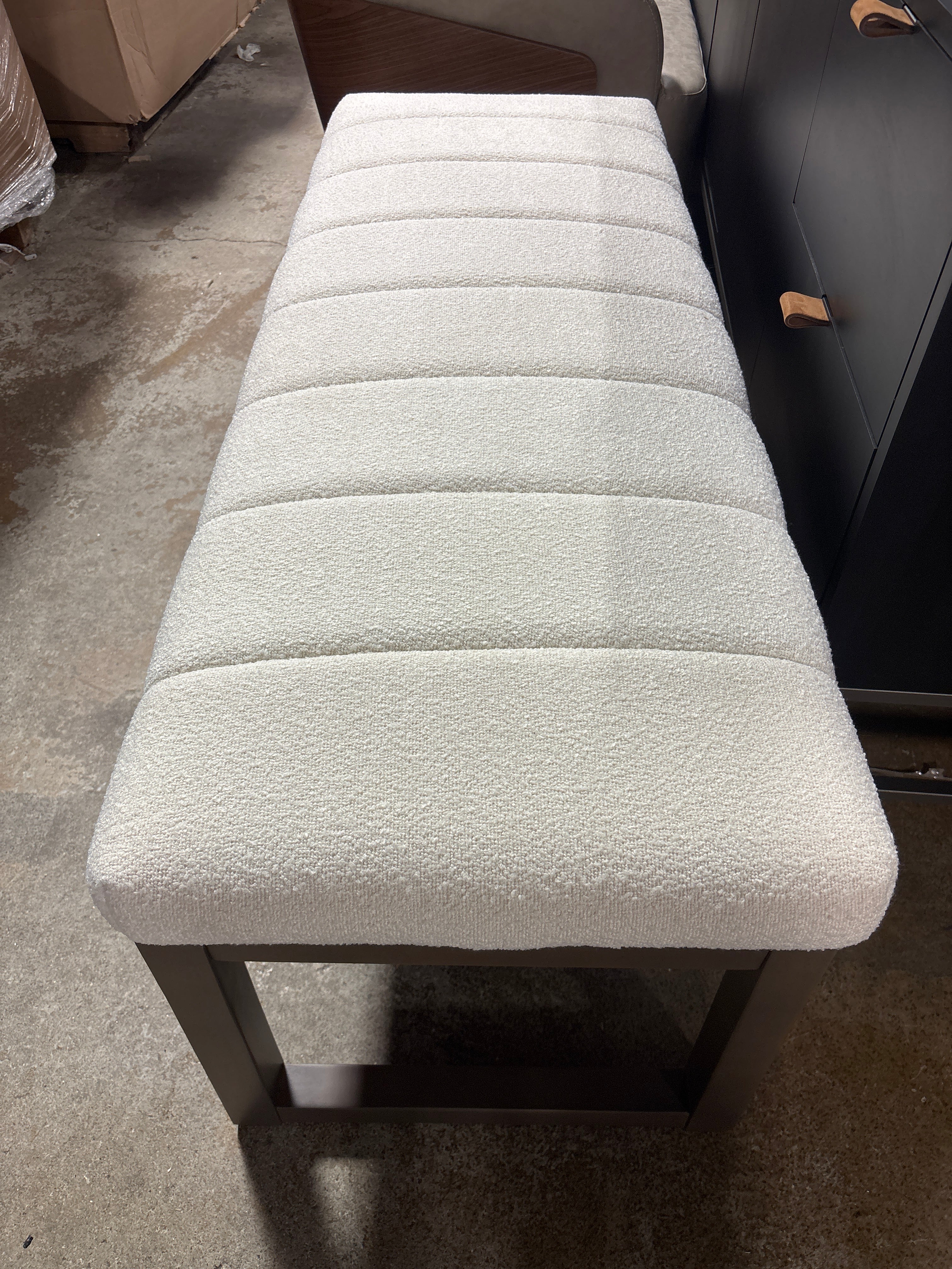 53'' Wide Upholstered Bench With Wood Legs SHOWROOM ITEM - Image 3