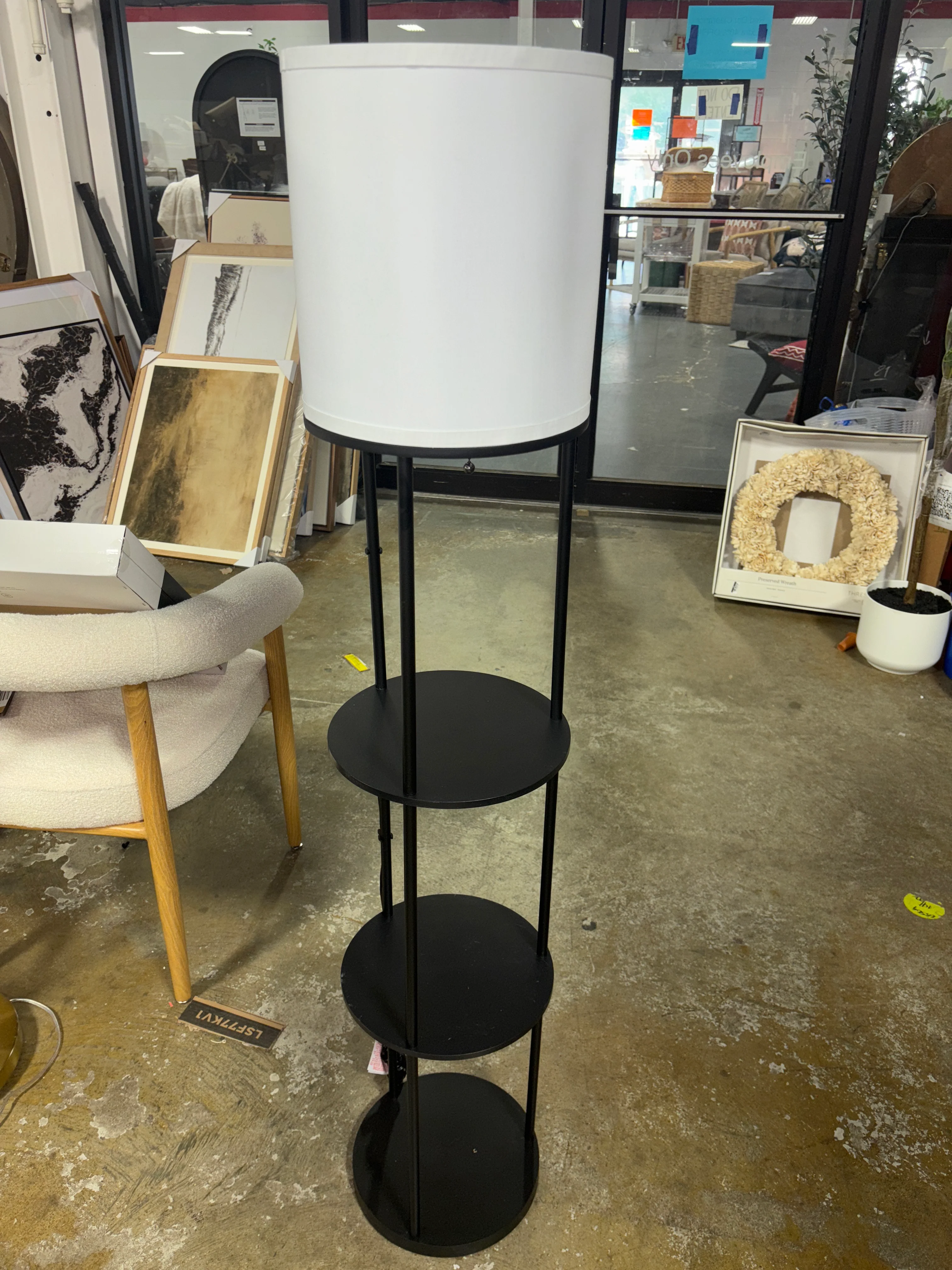 56" x 11" Shelf Floor Lamp - Black SHOWROOM ITEM - Image 2