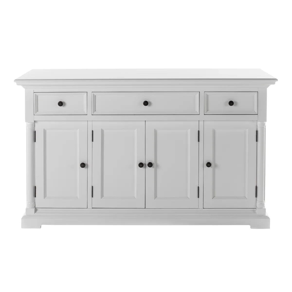 57" 3-Drawer Solid Wood Sideboard - White SHOWROOM ITEM