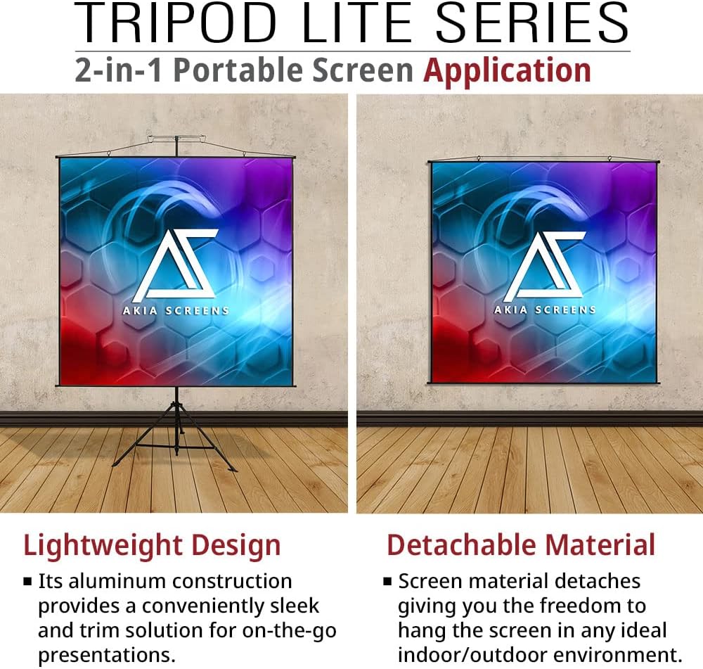 Portable Projector Screen with Tripod Stand & Carry Bag - Image 2