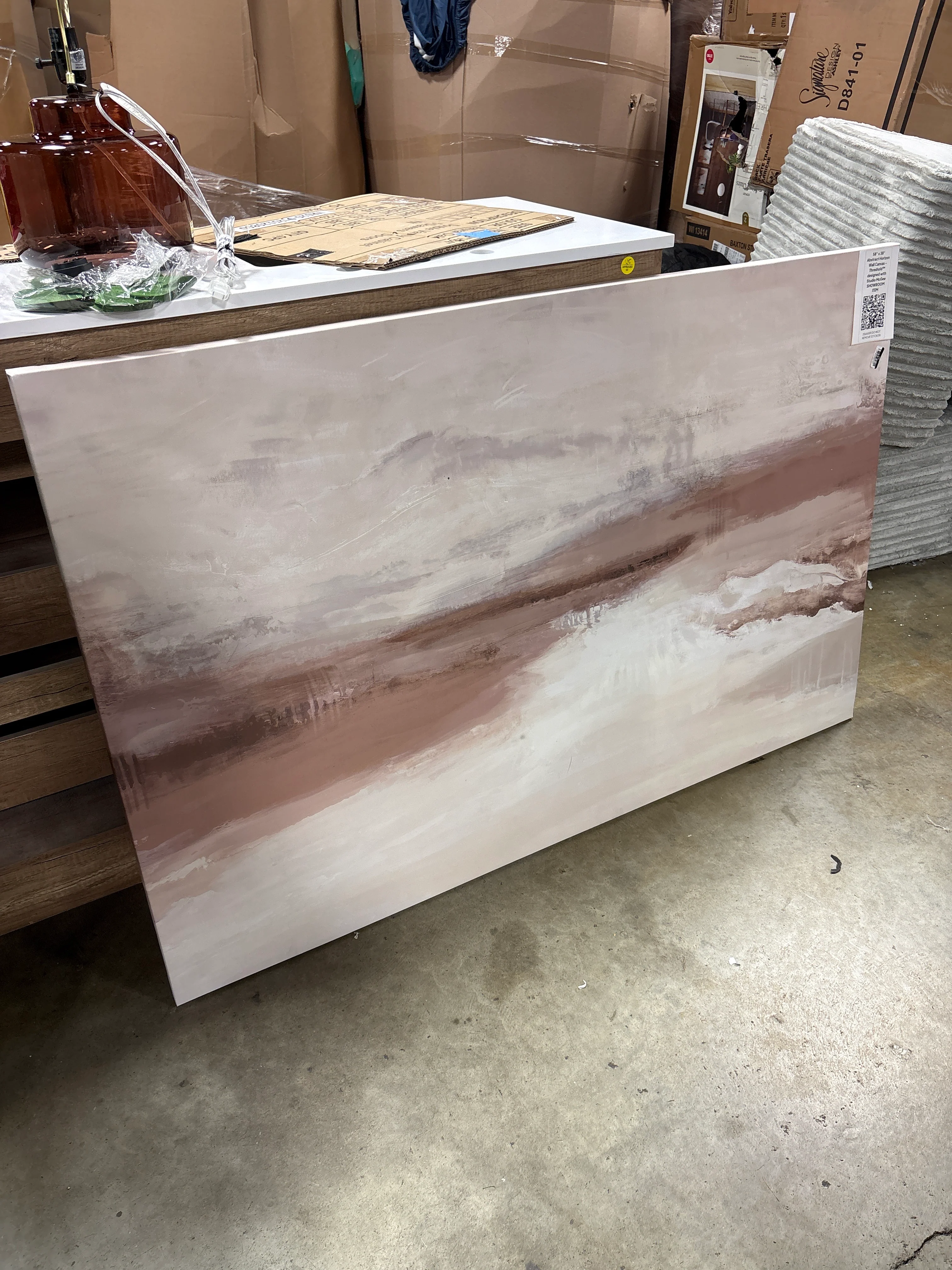 58" x 38" Abstract Horizon Wall Canvas - Threshold™ designed with Studio McGee SHOWROOM ITEM - Image 2
