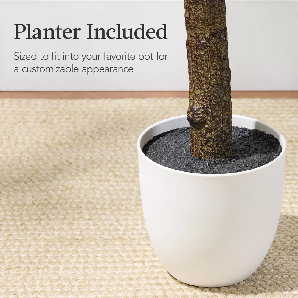 Artificial Olive Tree, Lifelike Faux Tree, w/ Planter Pot, Realistic Trunk - Image 3