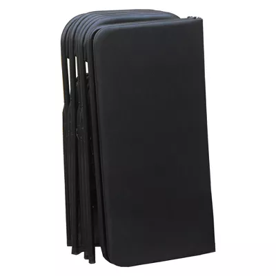 5pc Folding Table Set Black: Vinyl Padded - Image 2