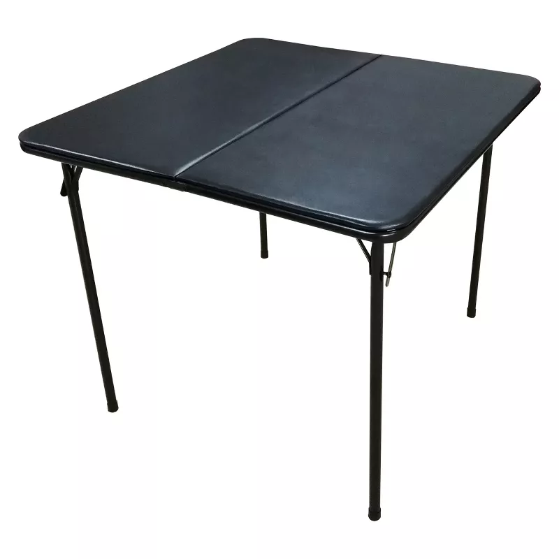5pc Folding Table Set Black: Vinyl Padded - Image 3