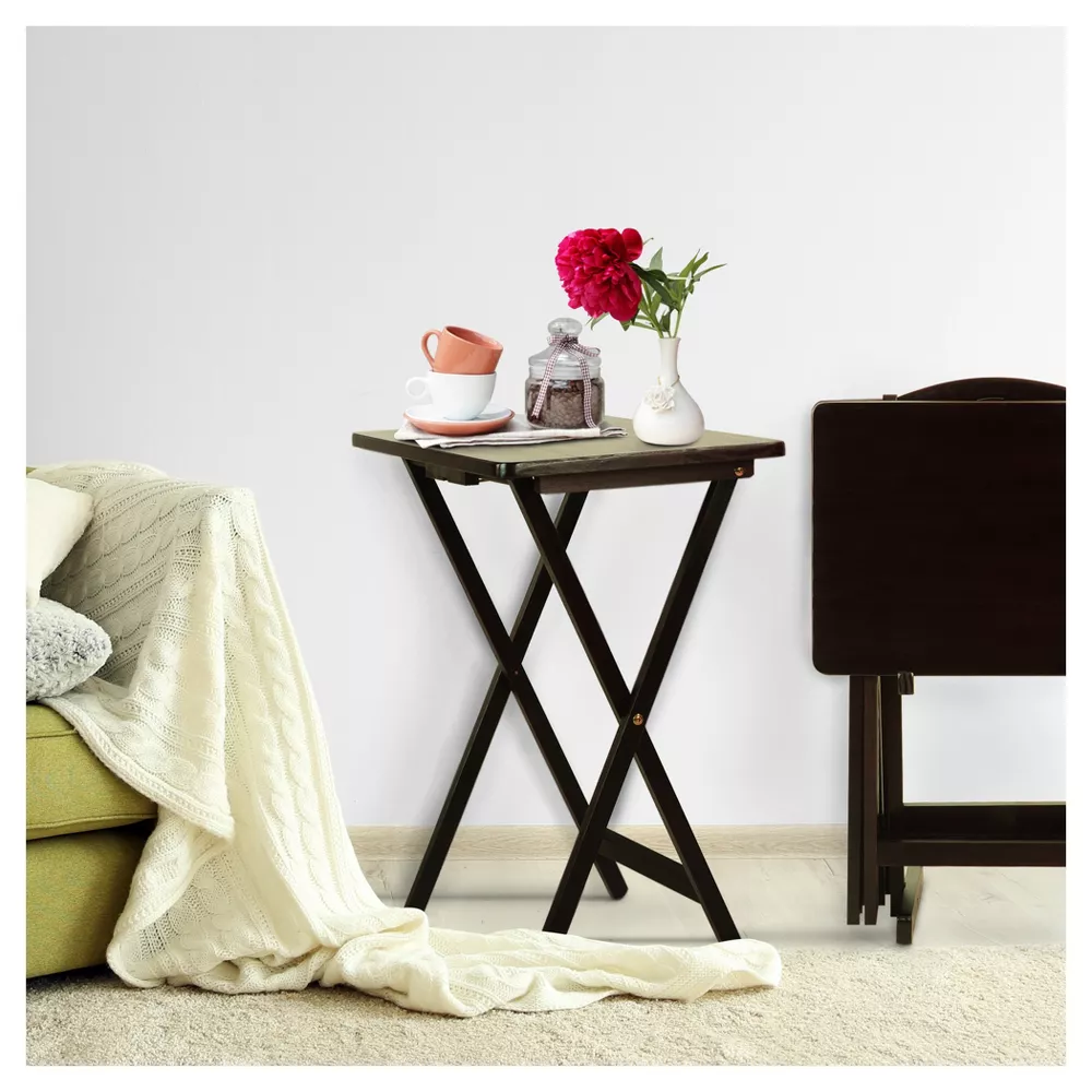 5pc Tray Table Set Espresso - Image 5