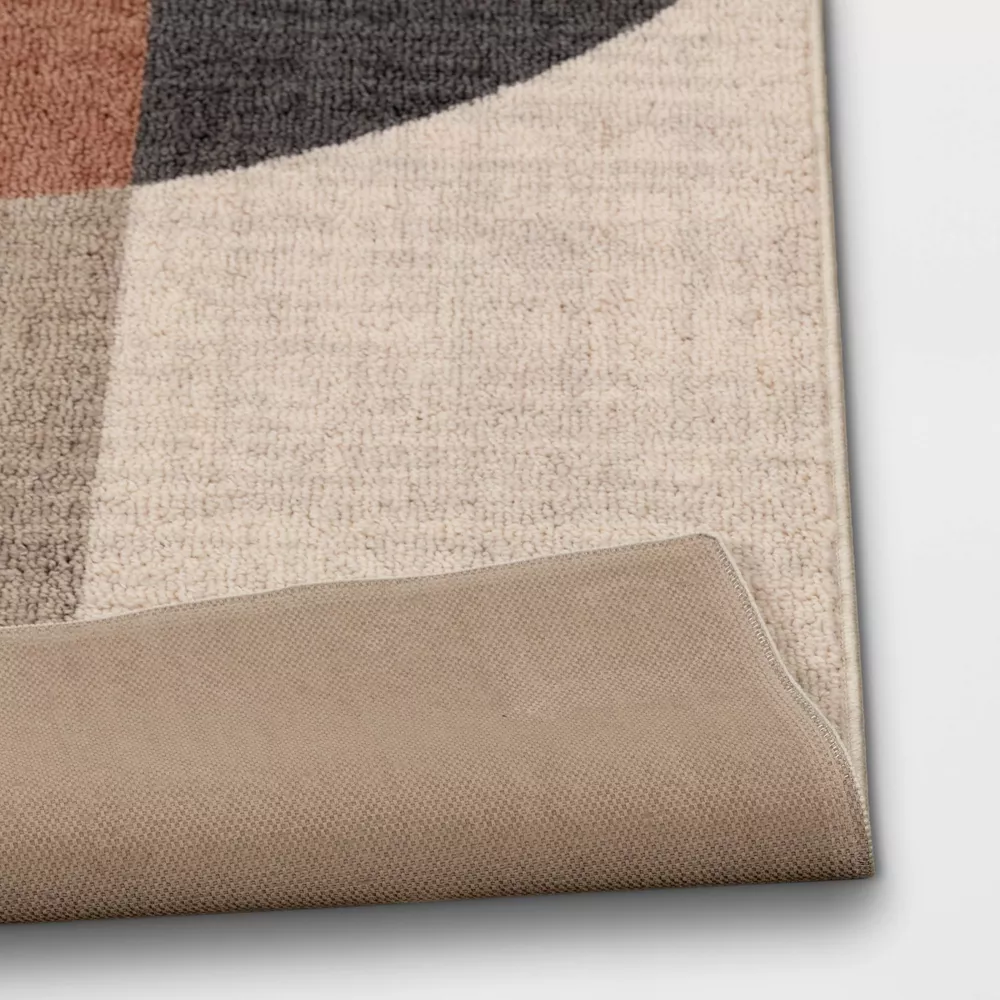 Abstract Geometric Area Rug Beige/Brown 5'x7' - Image 4