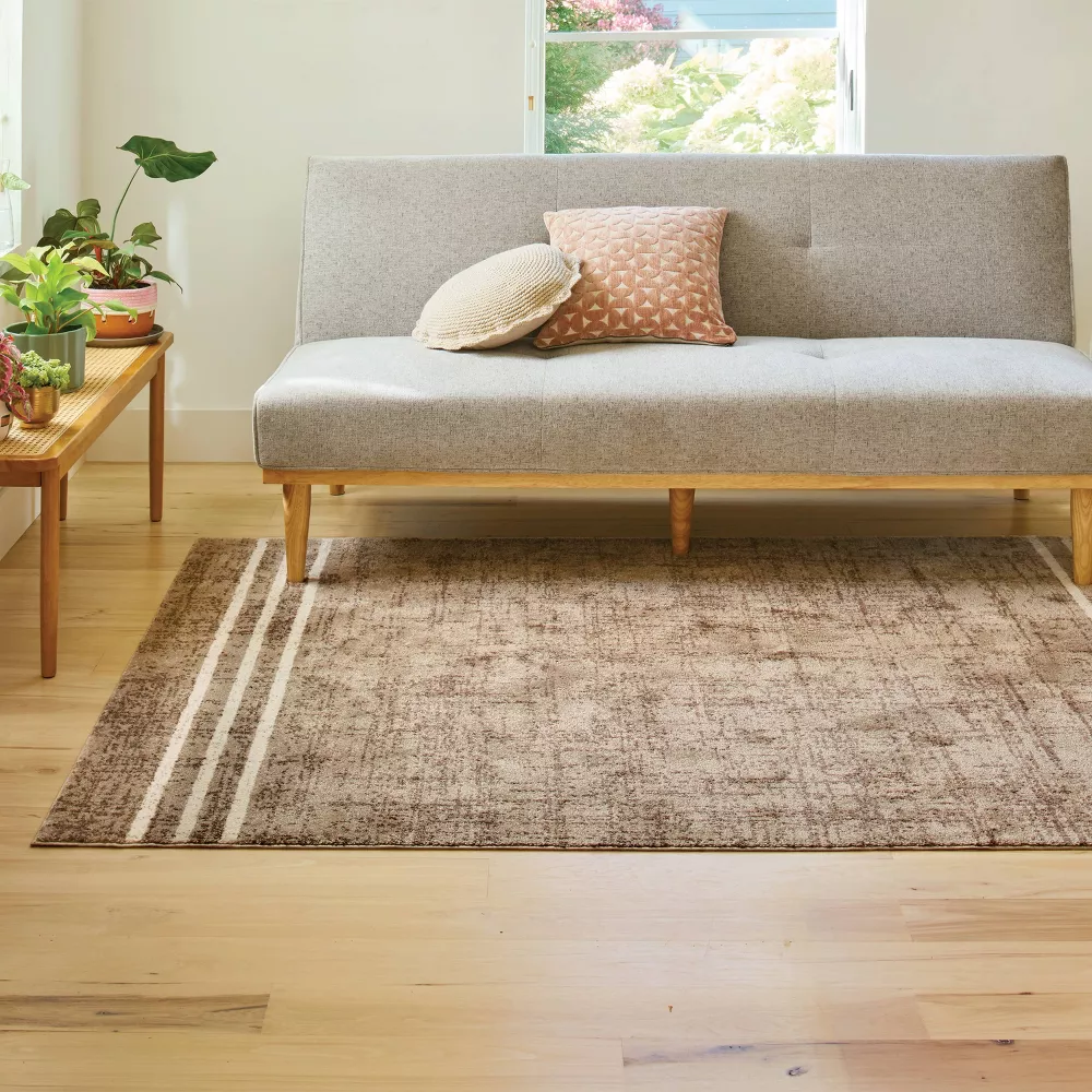 American Roots Border Striped Area Rug Canyon Cream/Taupe 5'x7' - Image 4