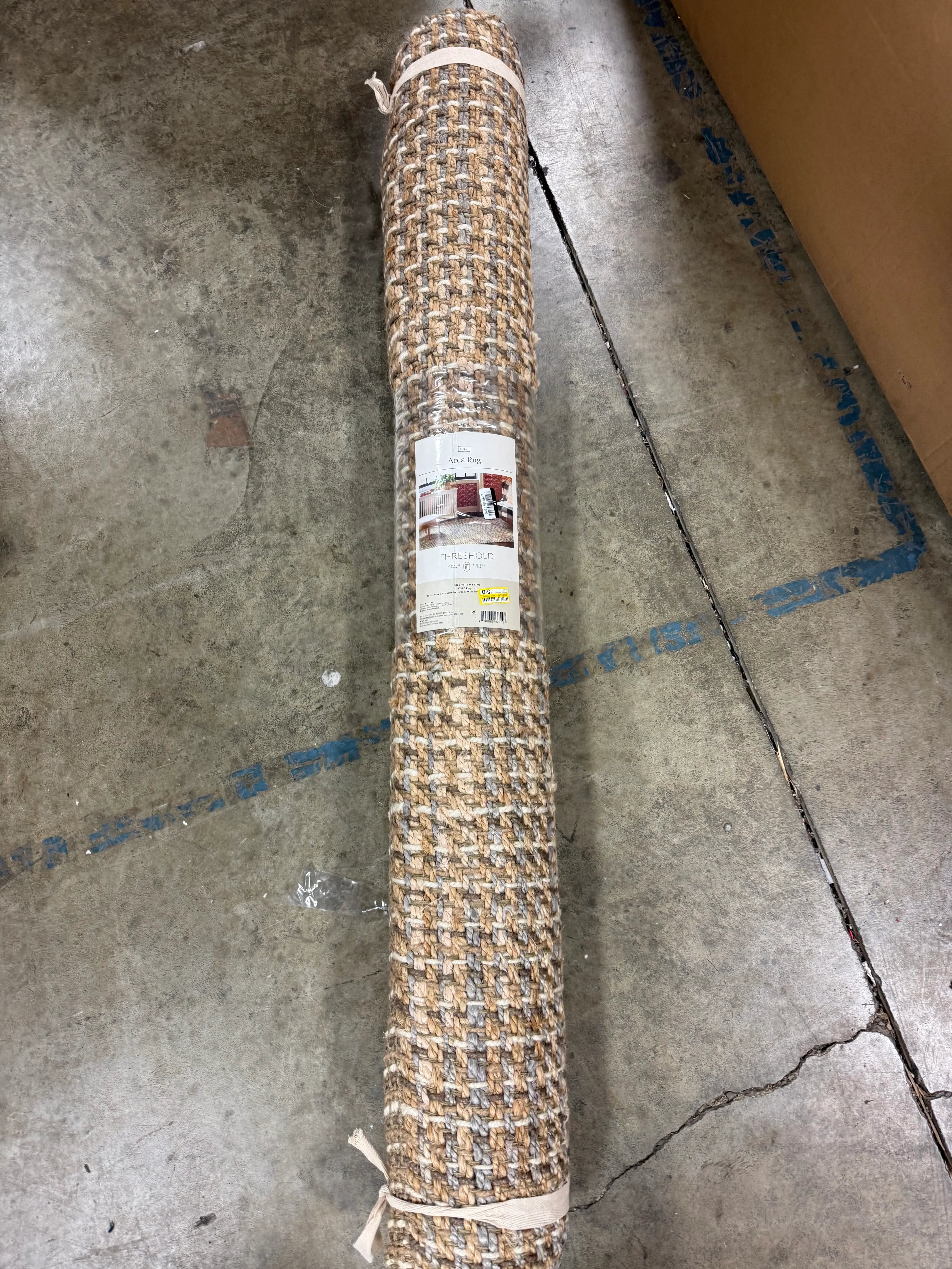 Basket Weave Woven Area Rug Natural 5'x7' - Image 6