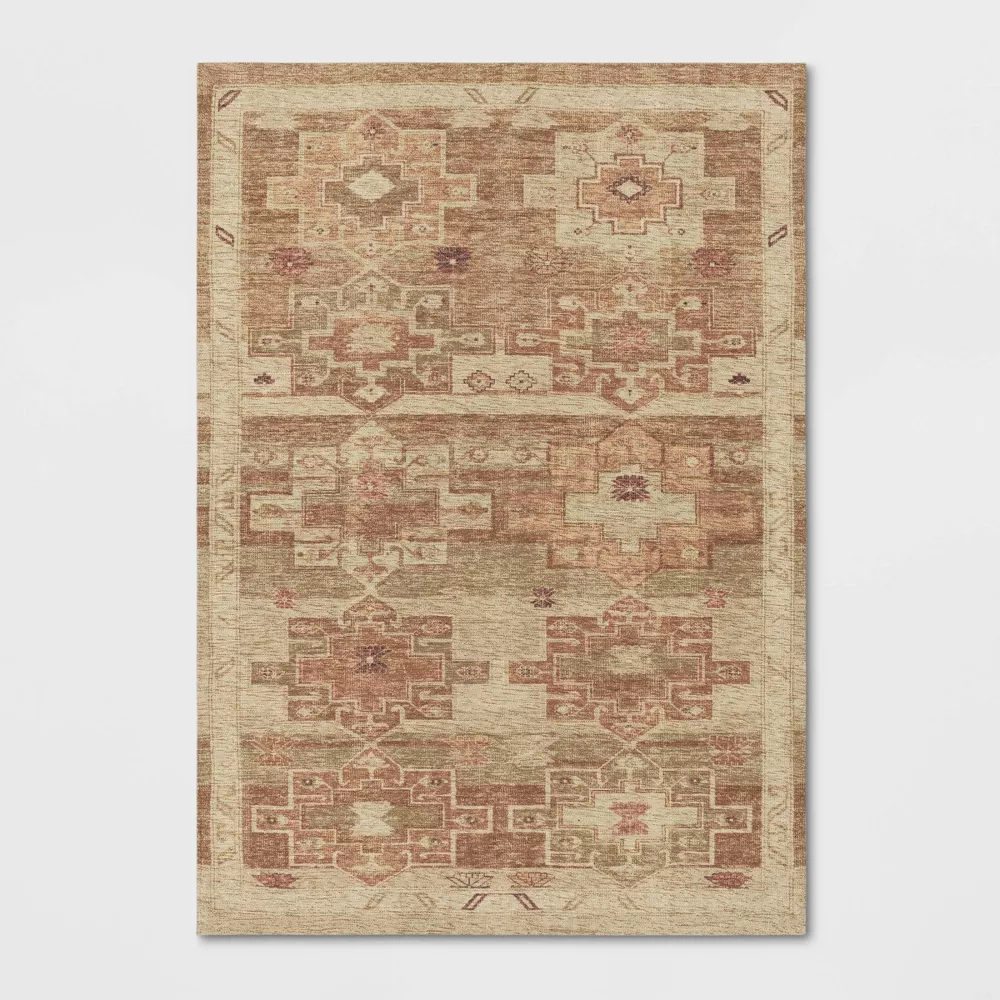 Caravan Geometric Woven Runner Tan 5'x7'