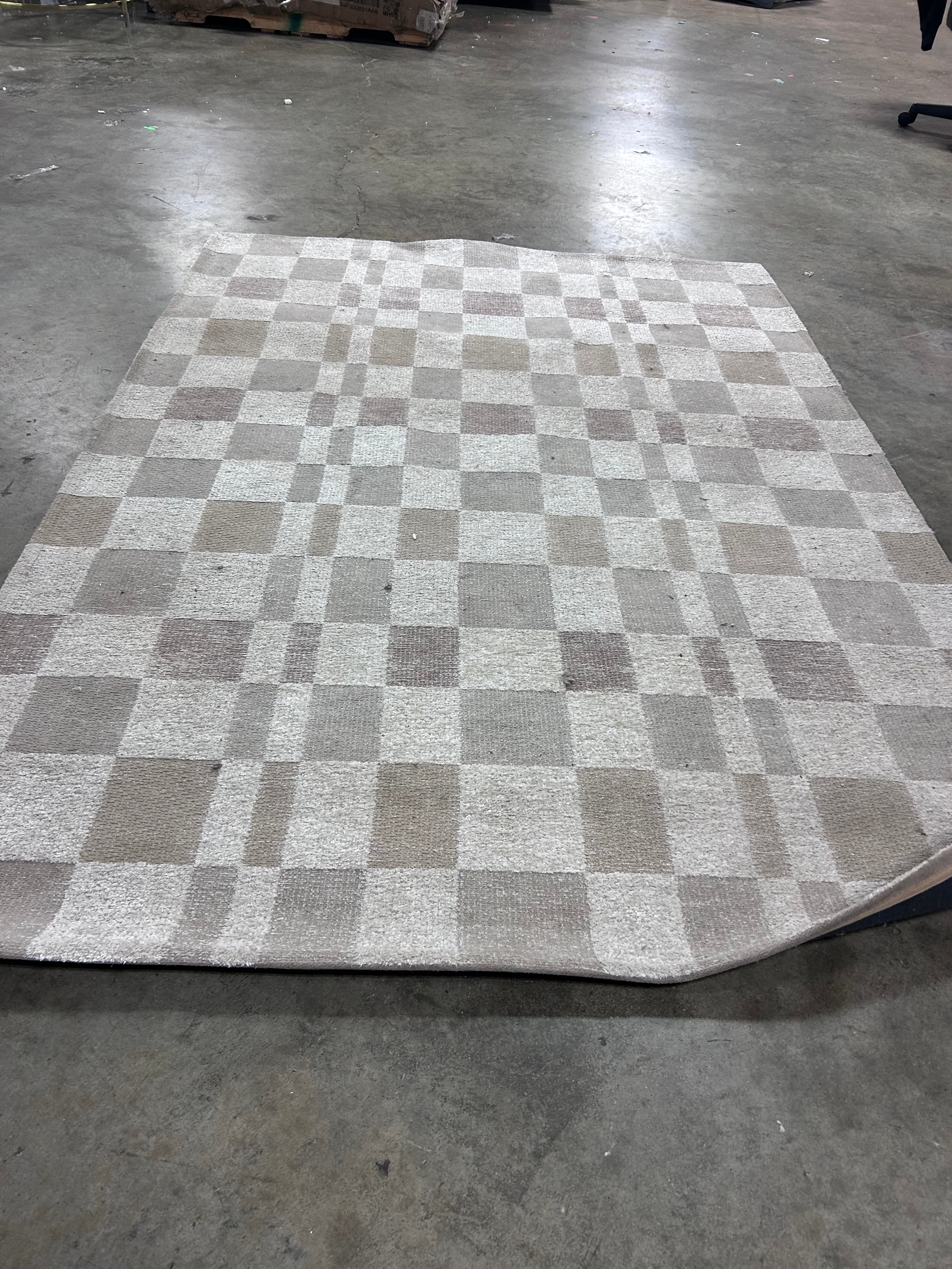 Checkered Woven Flatweave Area Rug White 5'x7' - Image 5