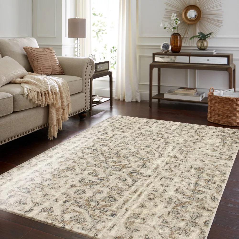 Eliot Geo Area Rug Tan/Beige/Gray 5'x7' - Image 3