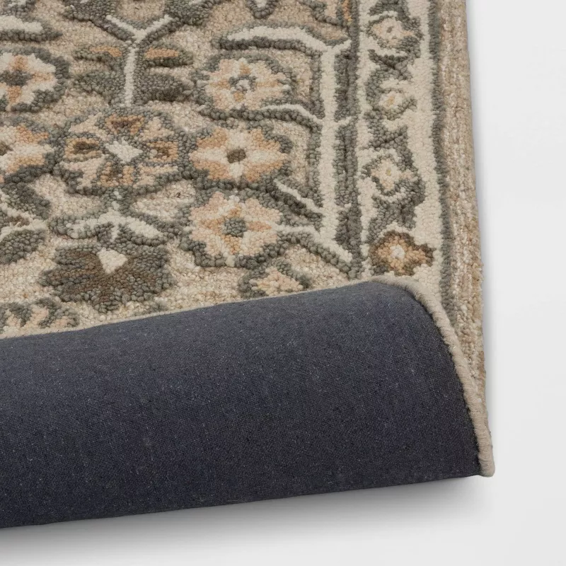 5'x7' Handtufted Textural Floral Area Rug Sage Green - Image 2