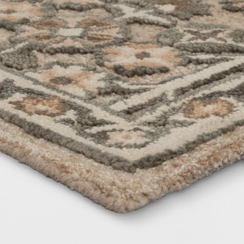 5'x7' Handtufted Textural Floral Area Rug Sage Green - Image 3