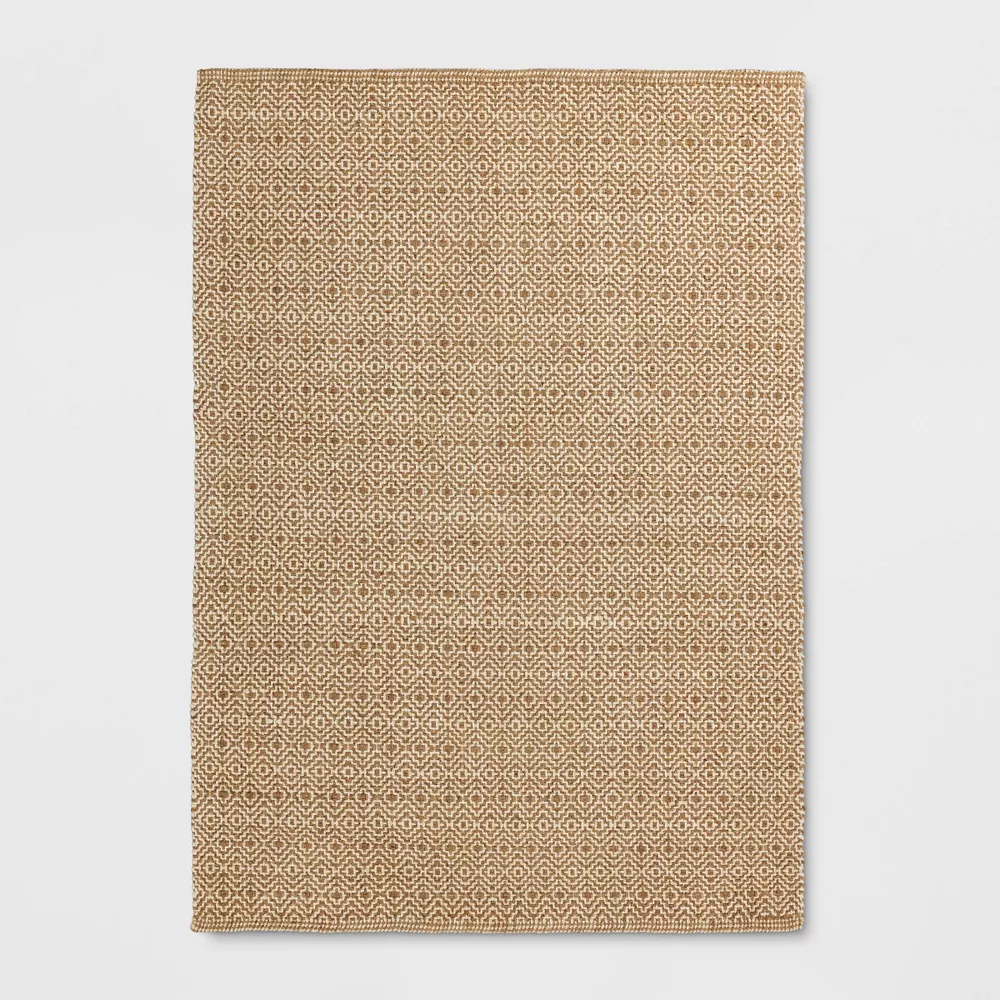 Jute Diamond Area Rug Tan/Ivory 5'x7'
