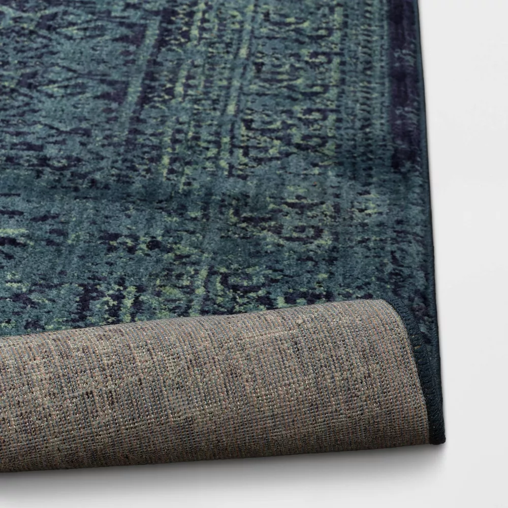 Overdyed Area Rug Turquoise 5'x7' - Image 3