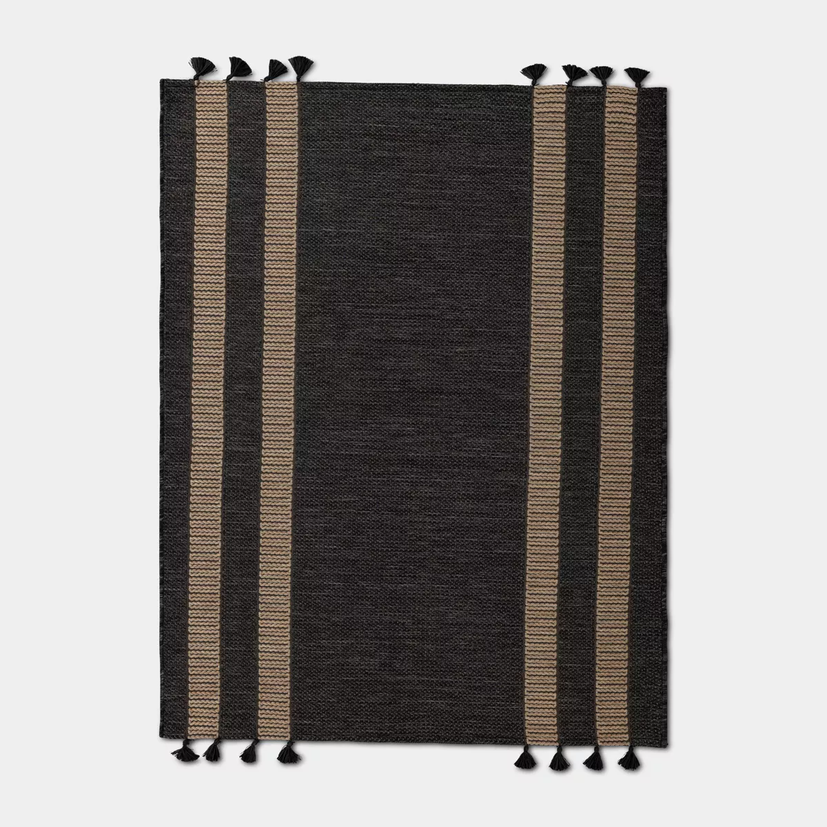 5'x7' Pecan Rectangular Woven Outdoor Area Rug Charcoal Gray SHOWROOM ITEM