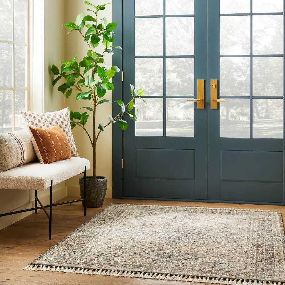 Pine Brook Diamond Persian Style Rug Gray 5'x7' - Image 4