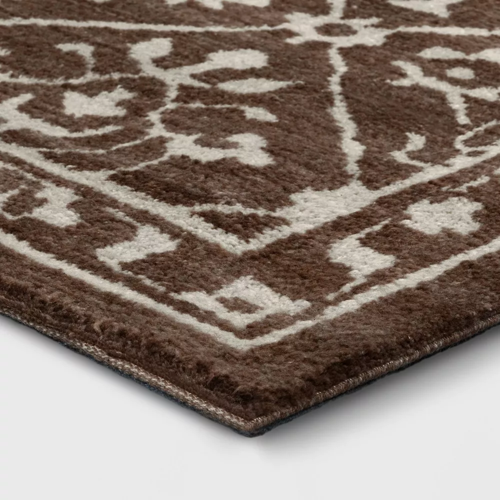 Tile Knitted Area Rug Dark Brown 5'x7' - Image 3