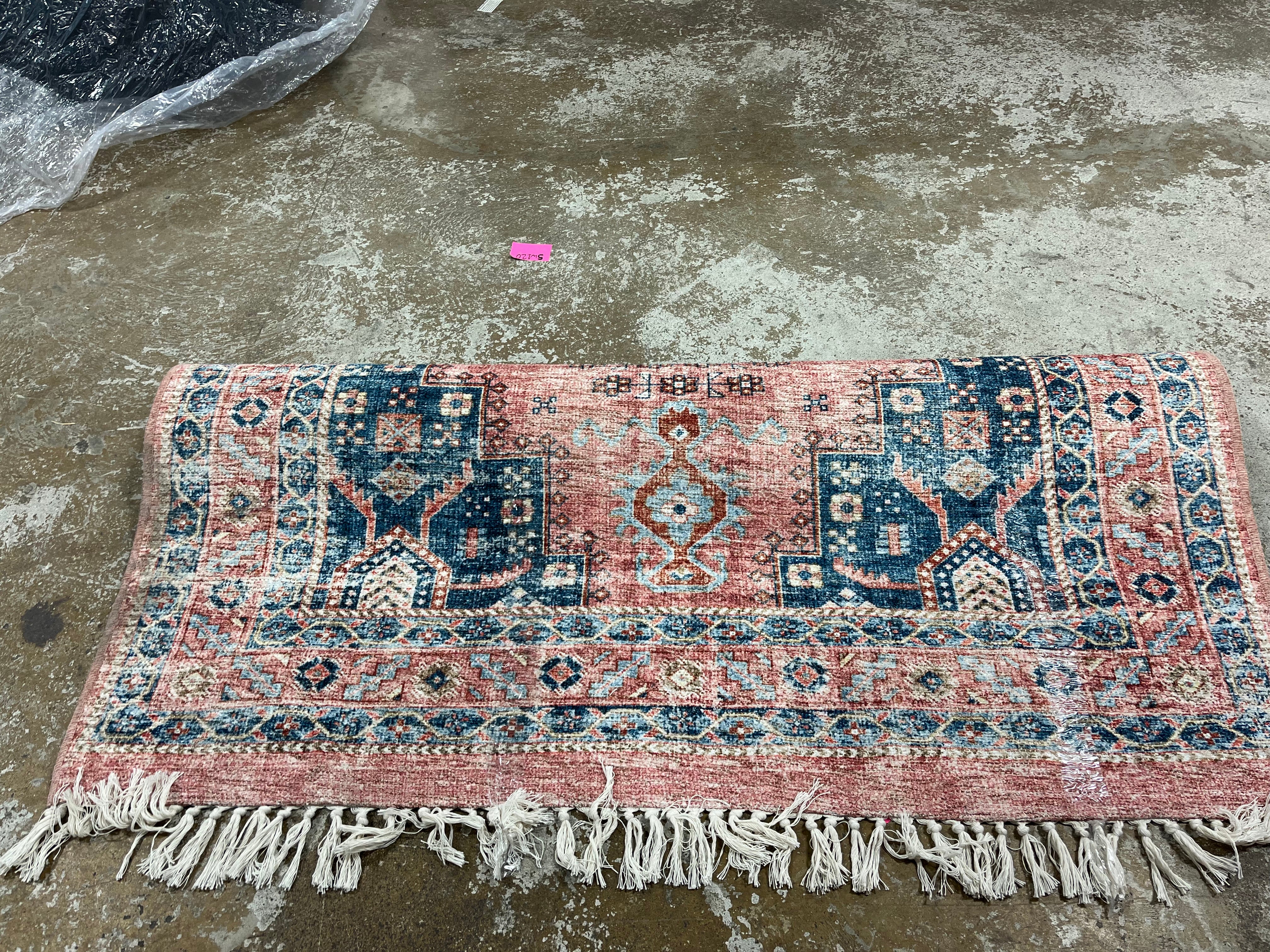 Washable Fringed Medallion Area Rug Rust 5'x7' - Image 5