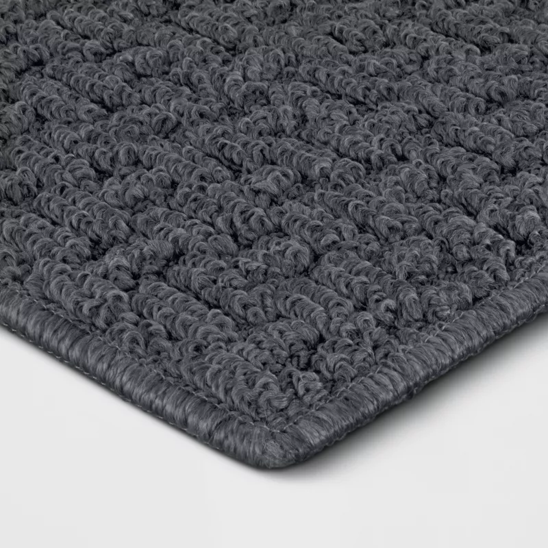 Washable Solid Machine Tufted Area Rug Gray 5'x7' - Image 3
