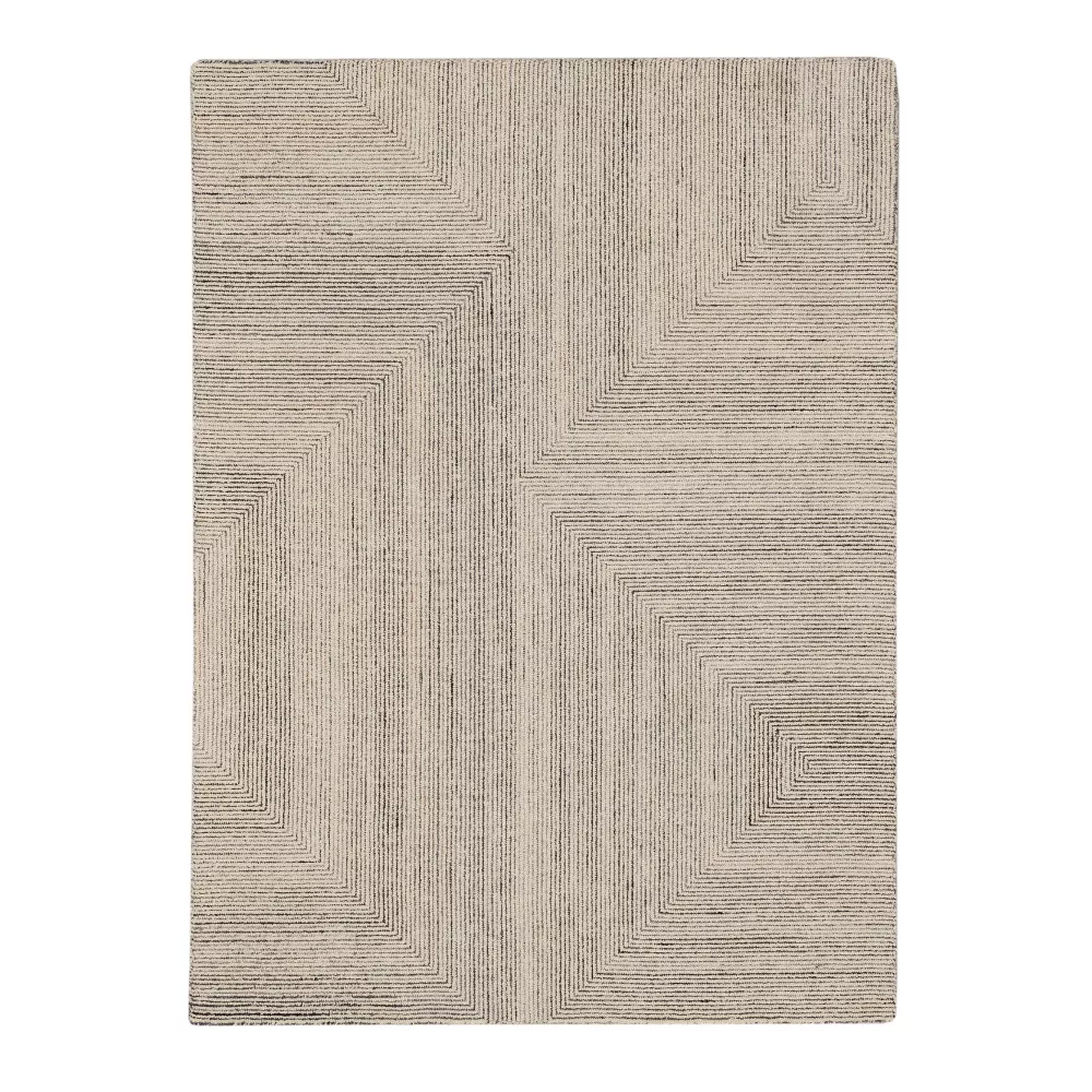 Wool and Poly Blend Area Rug Tan 5'x7'