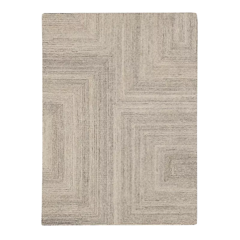 5'x7' Wool and Poly Blend Area Rug Tan