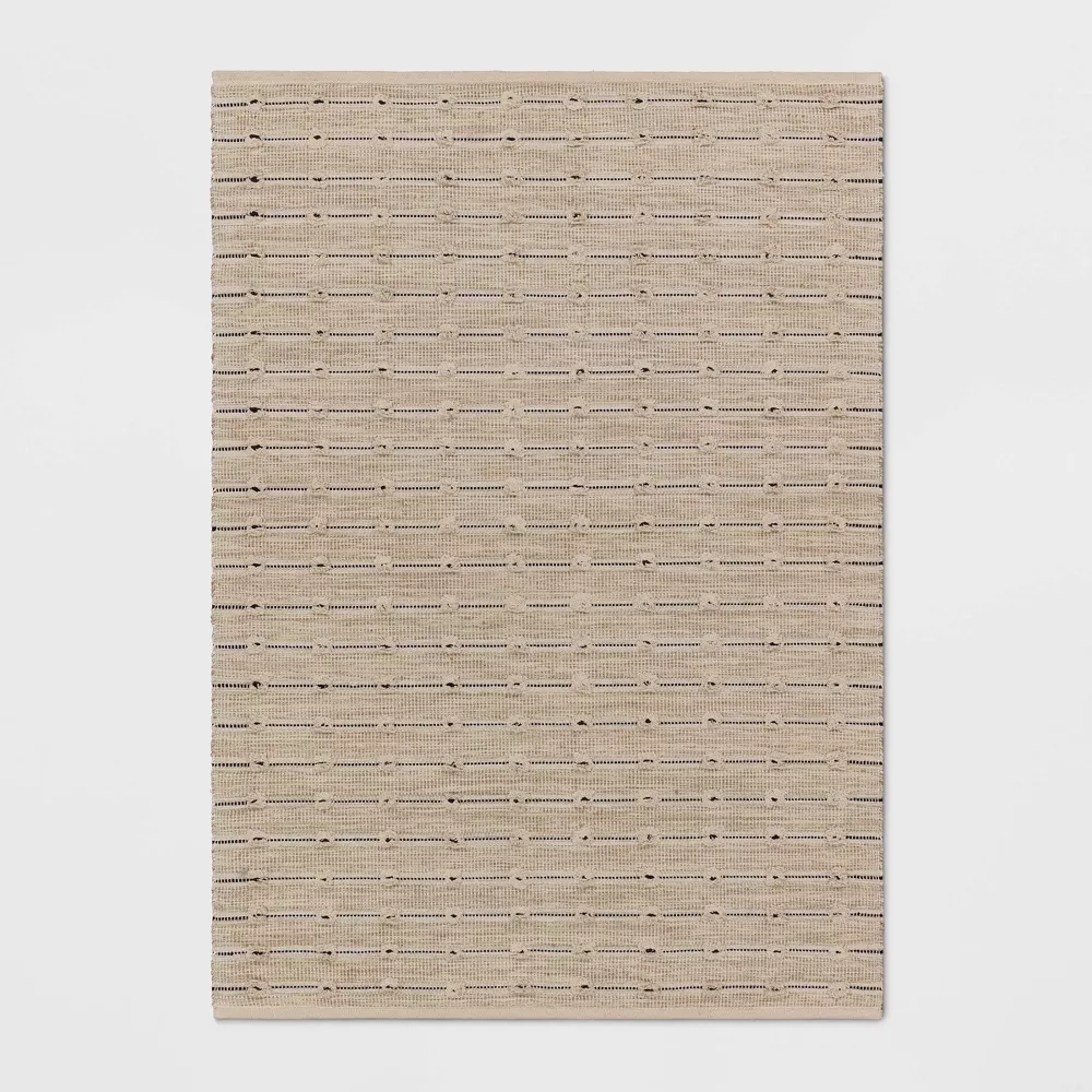 Woven Striped Flatweave Rug Black/Cream 5'x7'