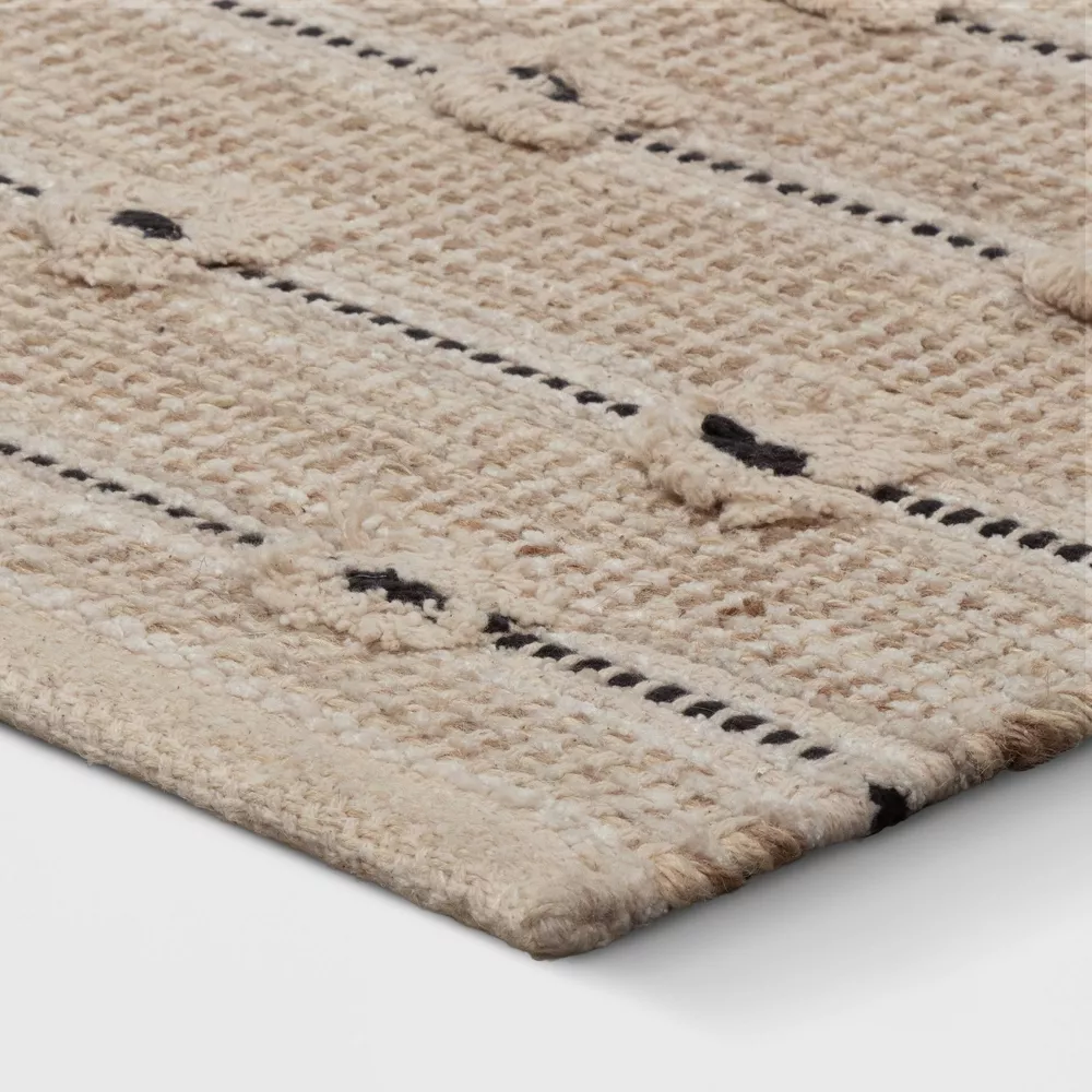Woven Striped Flatweave Rug Black/Cream 5'x7' - Image 3