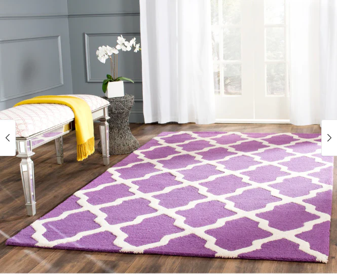 5'x8' Handmade Cambridge Luisa Moroccan Trellis Wool Rug - Purple/Ivory SHOWROOM ITEM floor model