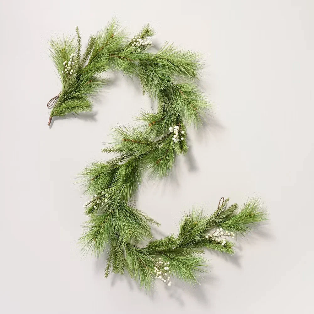 Faux Needle Pine and Snowberry Christmas Garland, final cut