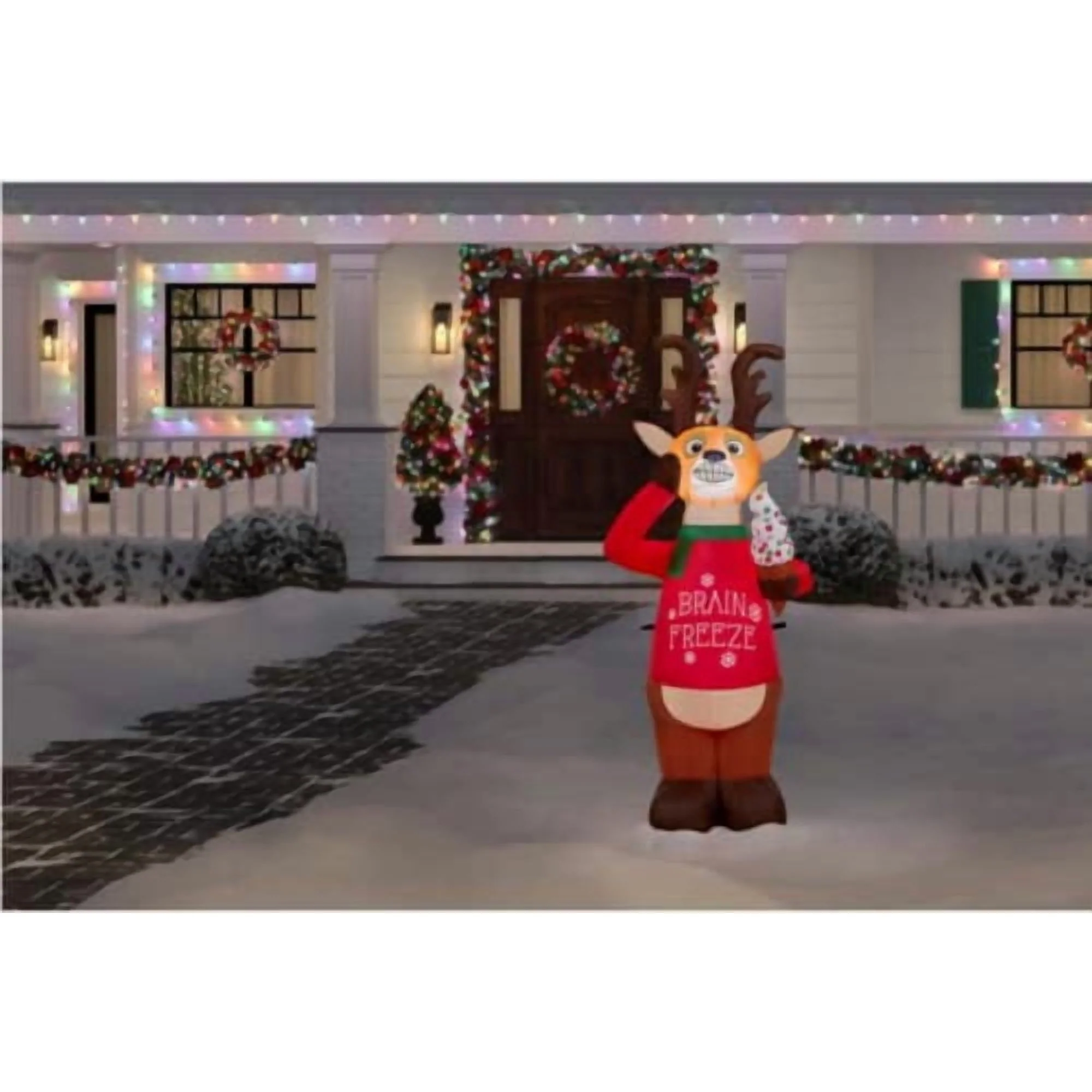 Animated LED Shivering Reindeer Indoor Outdoor Inflatable, final cut - Image 2