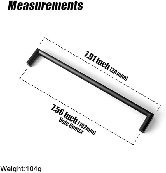 6 Pack Modern Cabinet Pulls Matt Black - Image 4