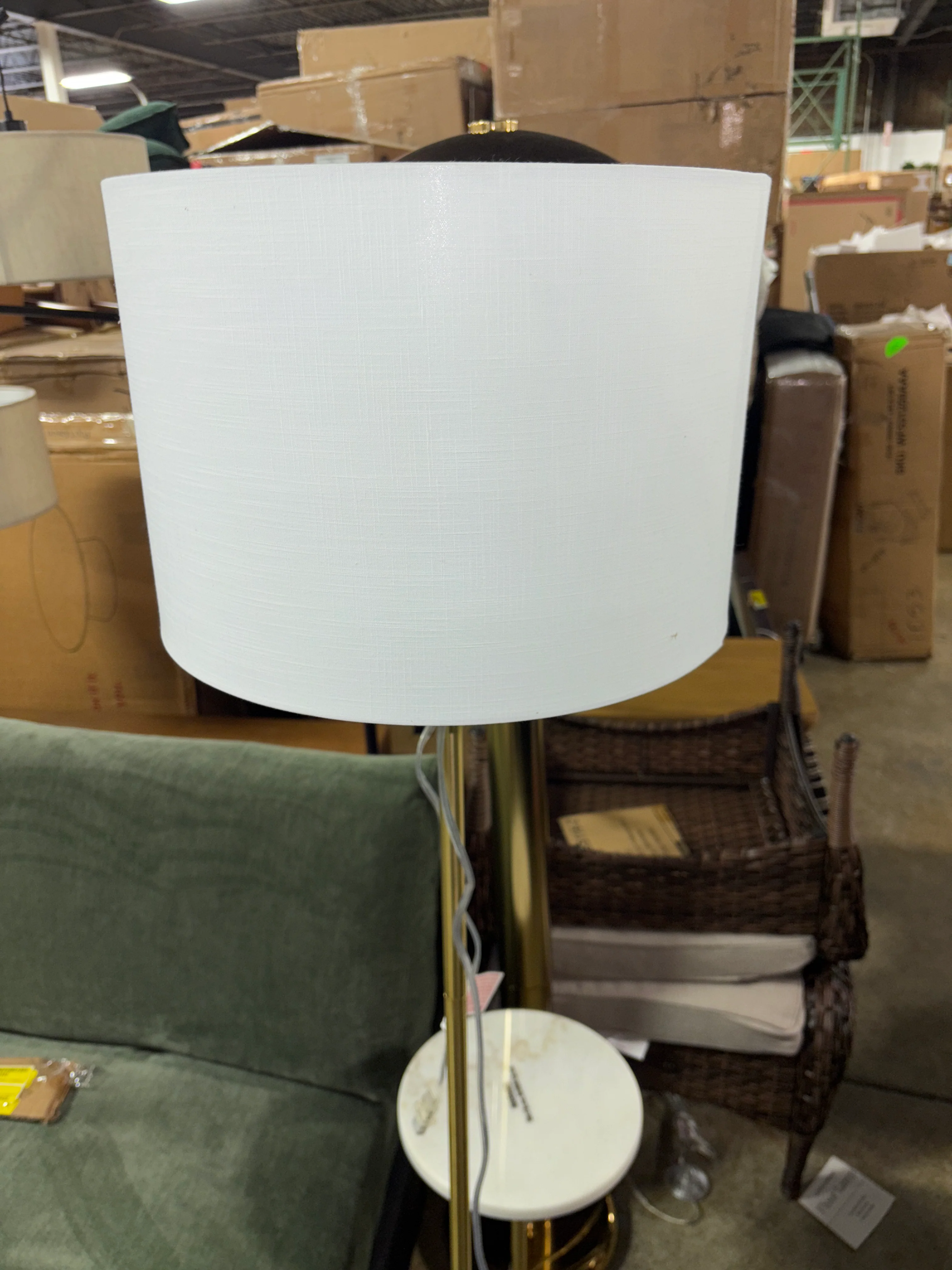 60"x20.5" Floor Lamp with Marble Table SHOWROOM ITEM - Image 5