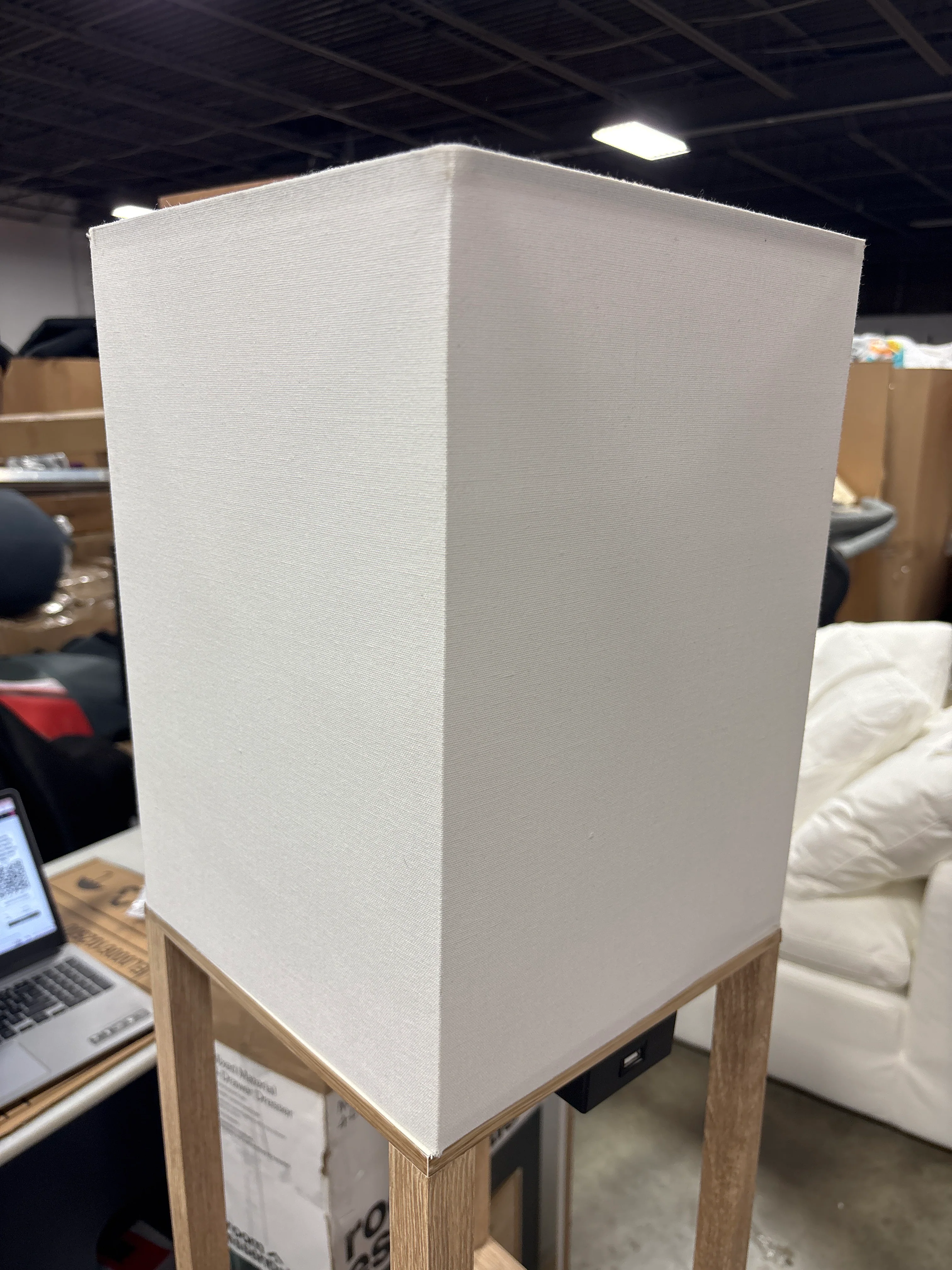 62.5" Alabaster Shelf Floor Lamp Light Brown SHOWROOM ITEM - Image 3