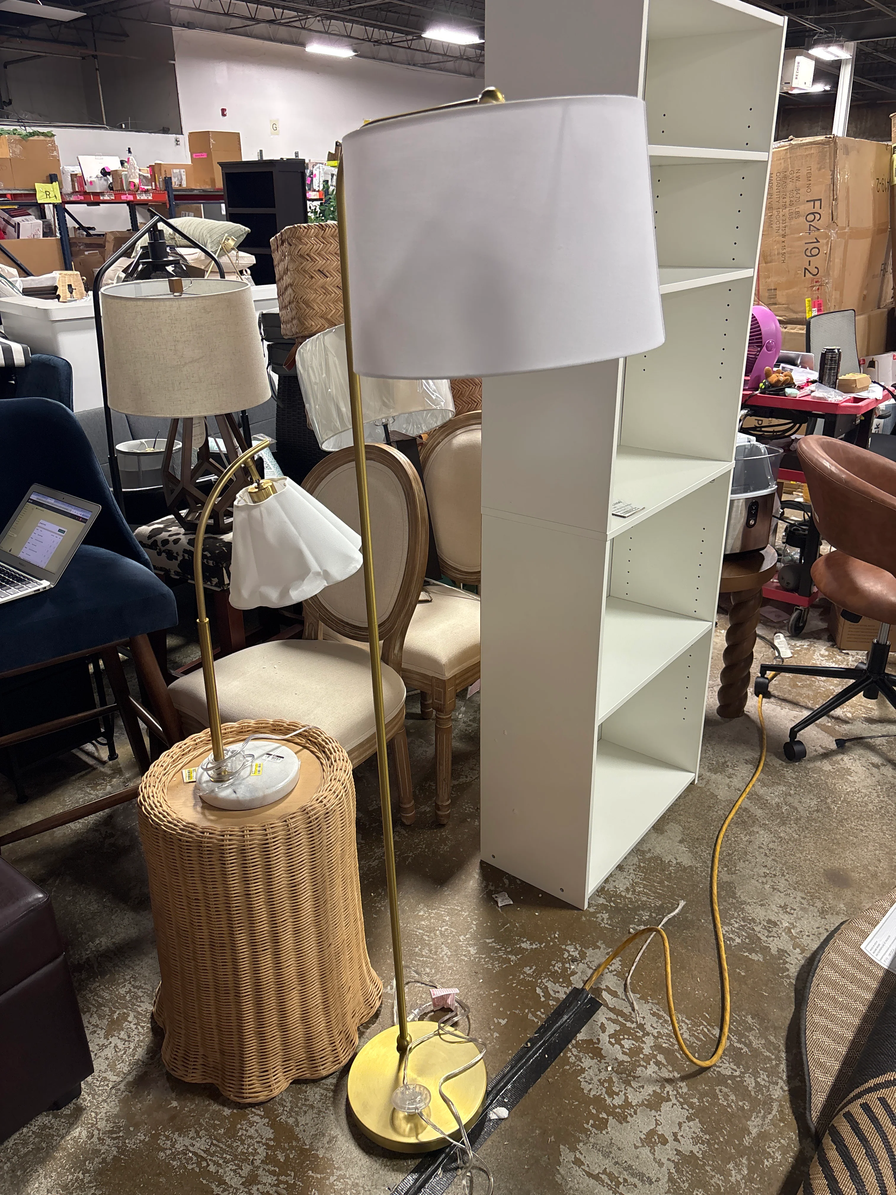 62"x14" New Traditional Downbridge Floor Lamp - Brass SHOWROOM ITEM - Image 2