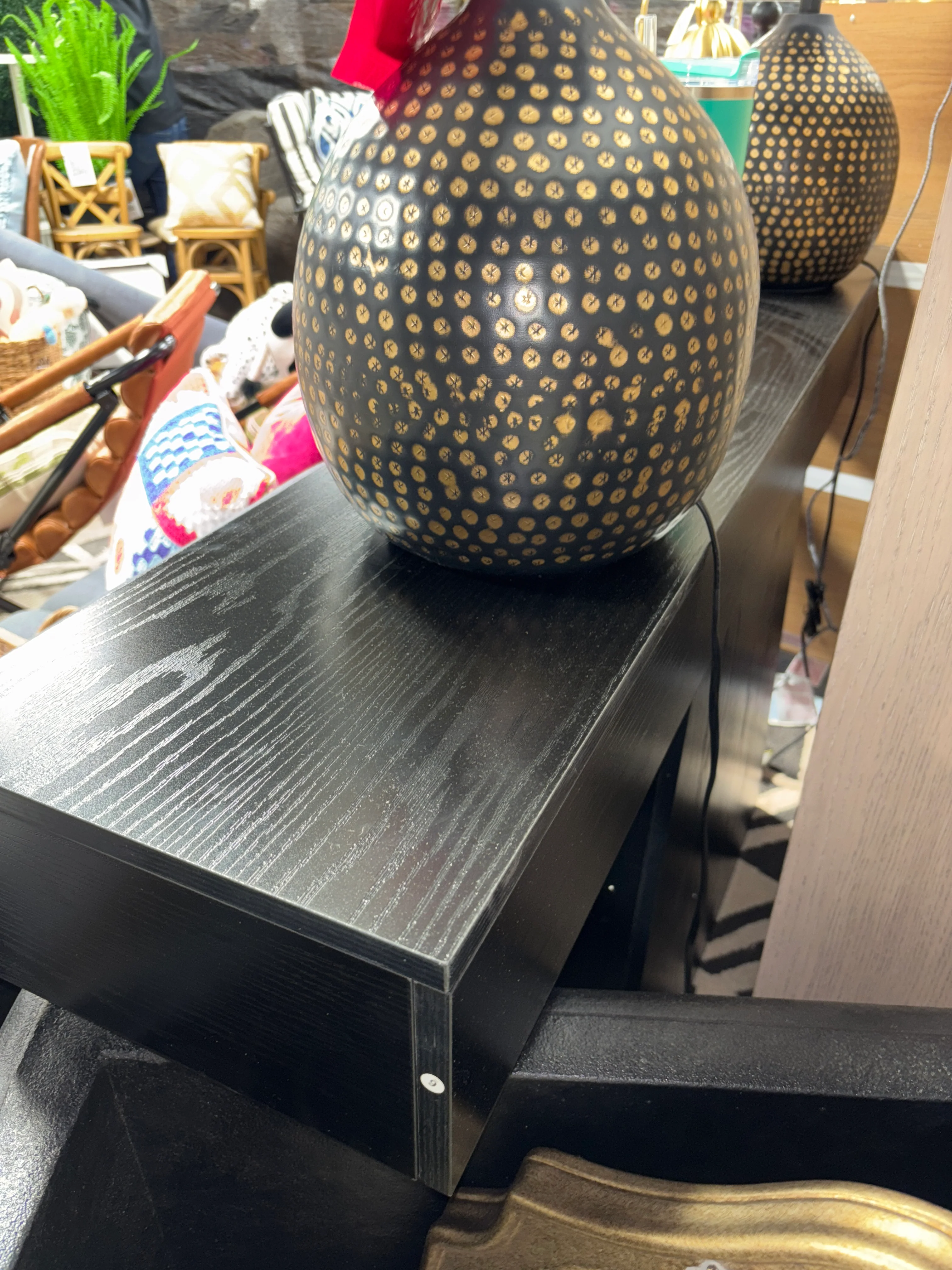 63" Console Table with Trapezoidal Base Black SHOWROOM ITEM - Image 4