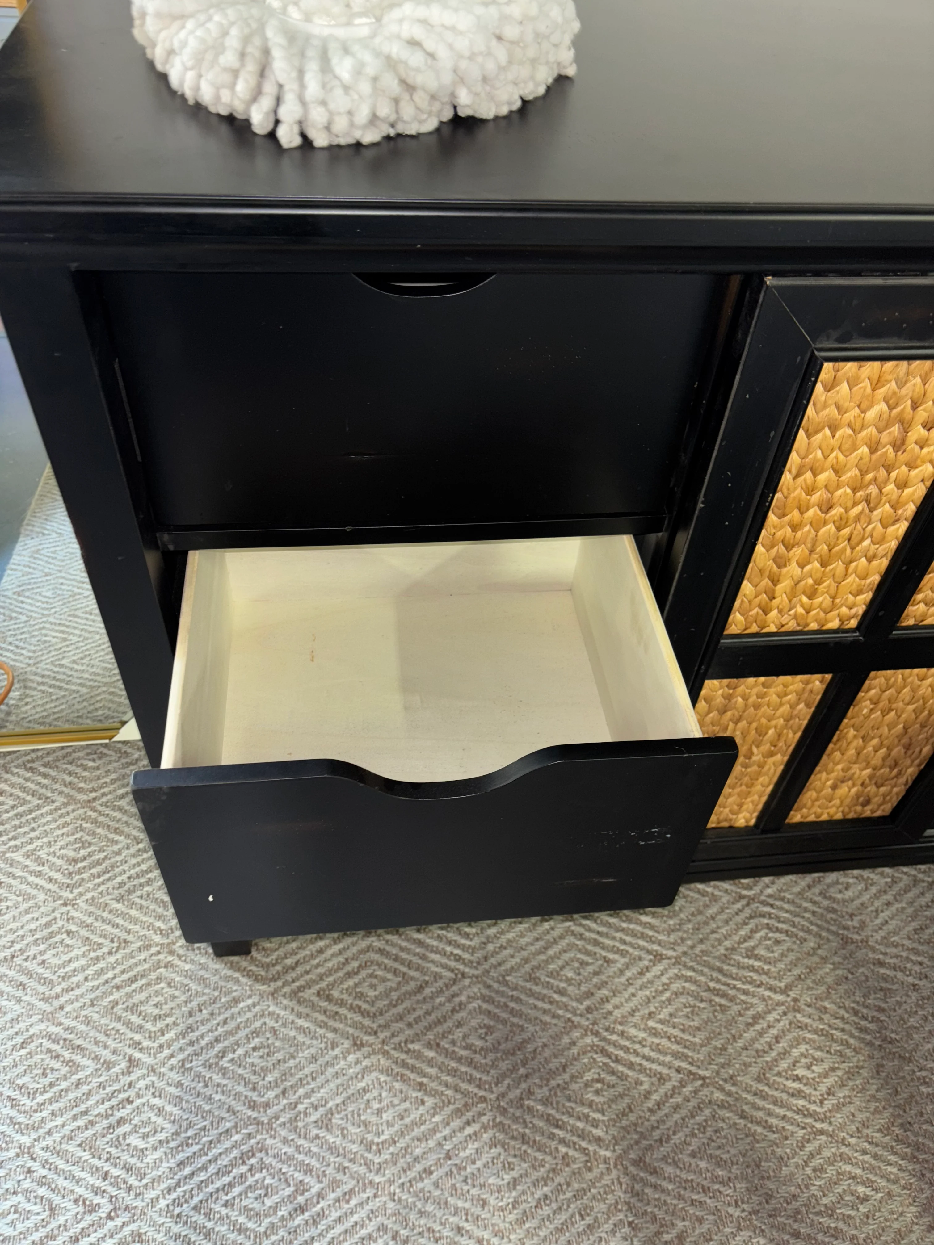 66" Black Sideboard w/ Sliding Doors SHOWROOM ITEM - Image 3