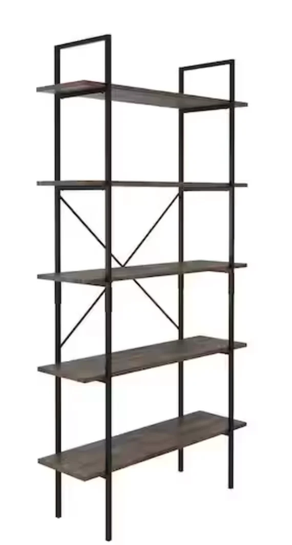 68 in. Industrial Style Wooden Bookcases 5-Tier SHOWROOM ITEM