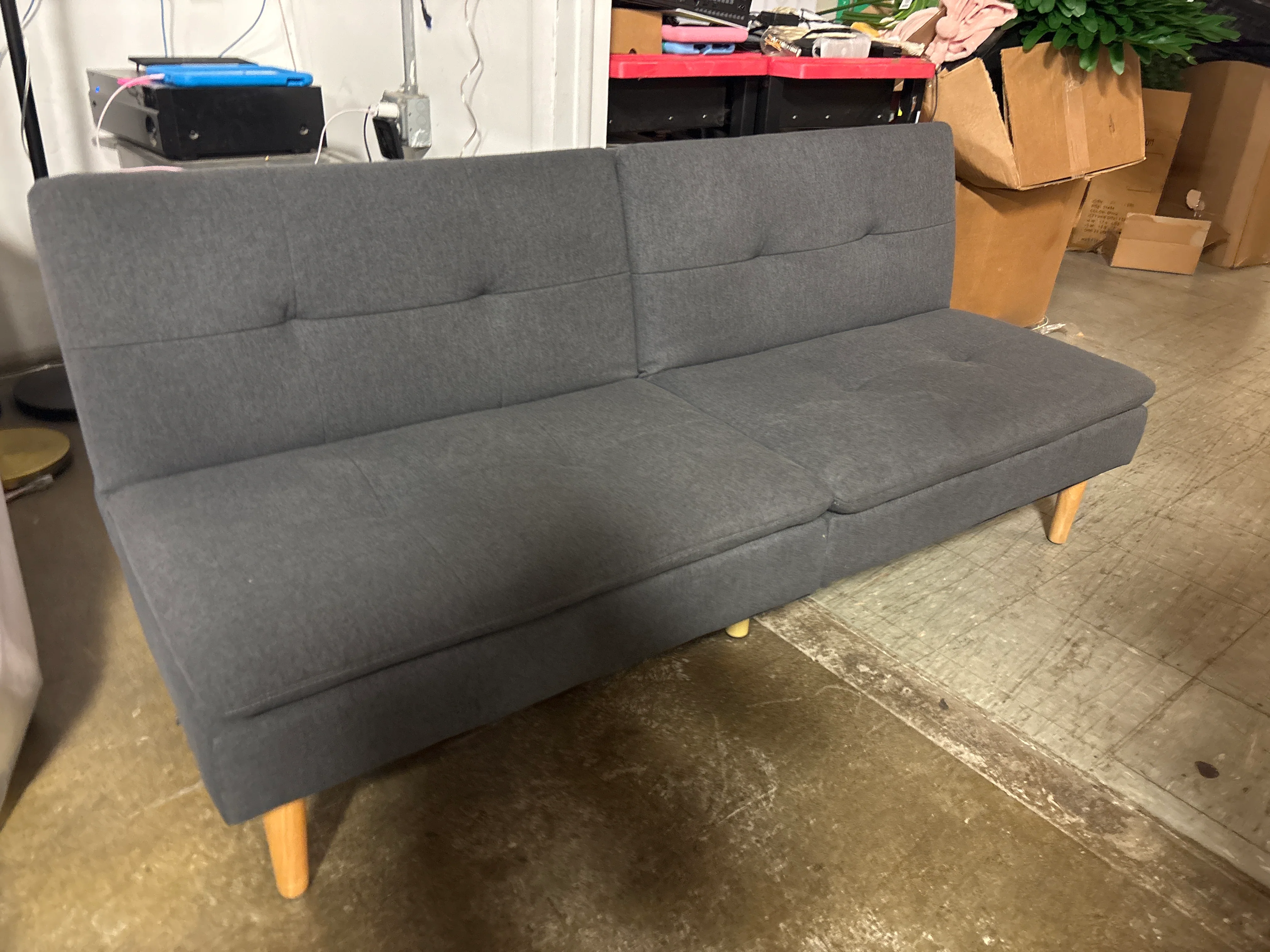 69" Tufted Futon Sofa Dark Gray SHOWROOM ITEM - Image 2