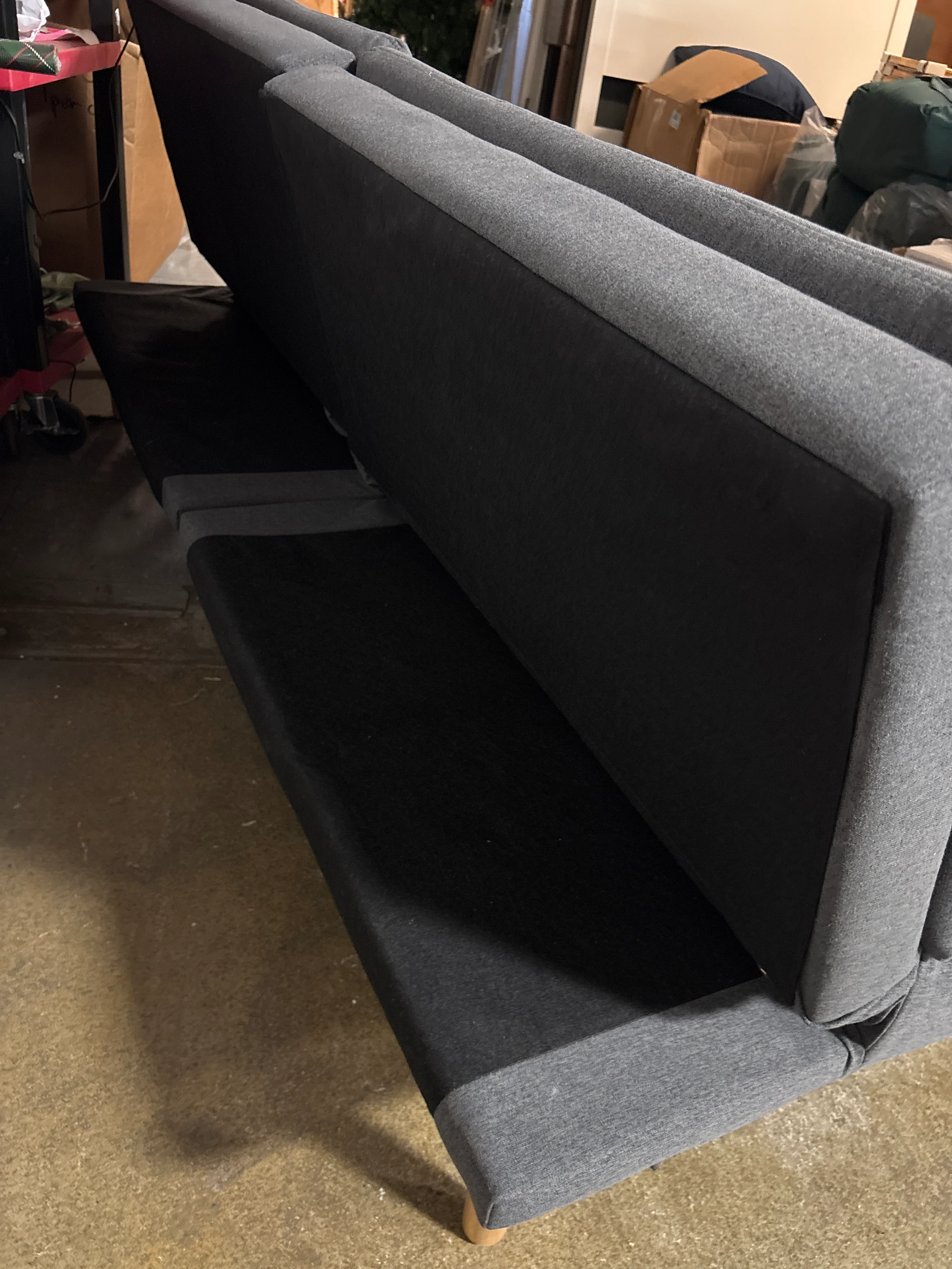 69" Tufted Futon Sofa Dark Gray SHOWROOM ITEM - Image 4