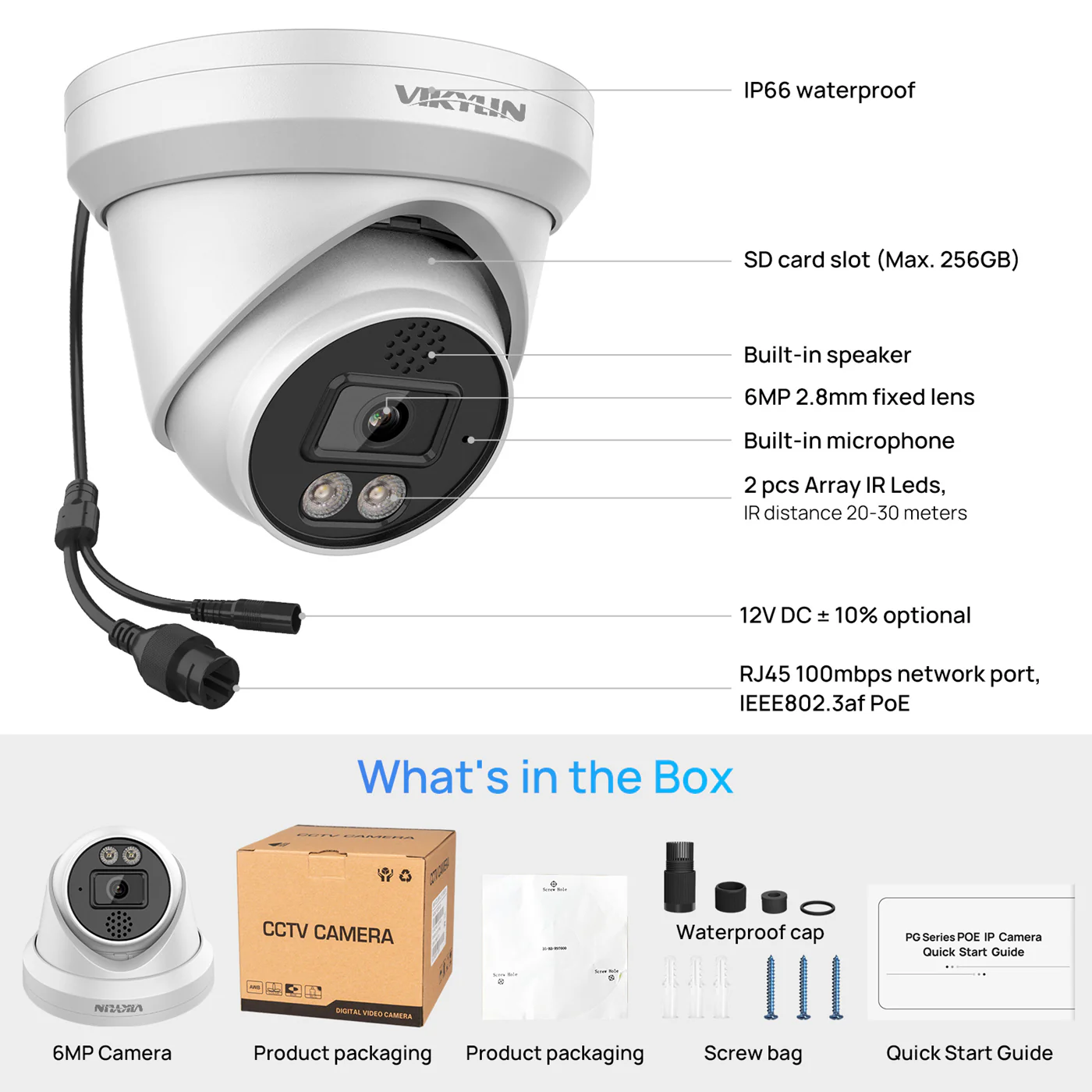 6MP IR Night Vision Security Turret Camera Set of 4, - Image 2