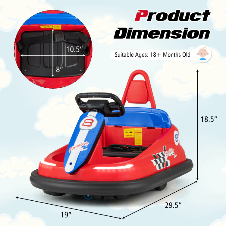 kids Ride-on Bumper Car with 360° Spinning and Dual Motors - Image 4