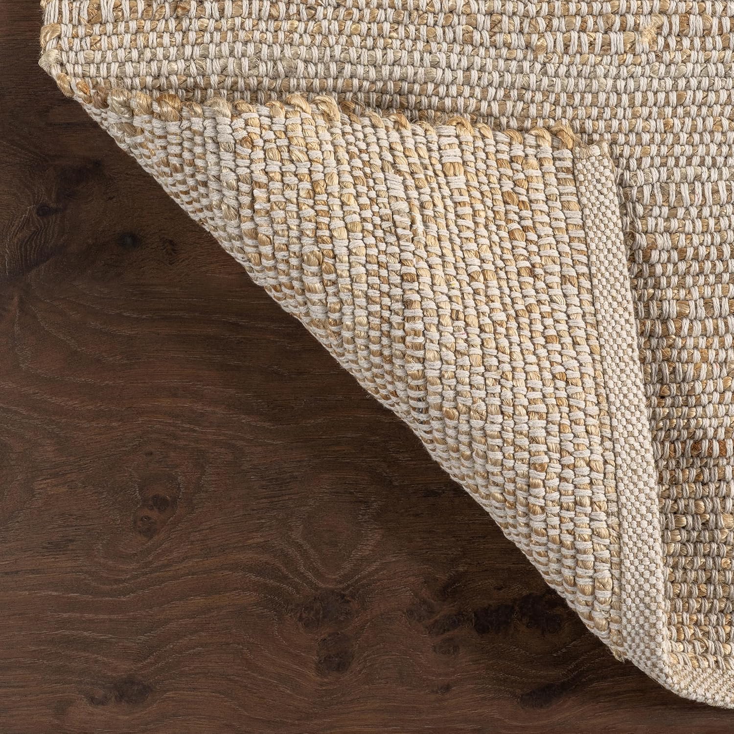 Elfriede Jute & Cotton Hand Woven Area Rug, Natural, 6x9 - Image 3