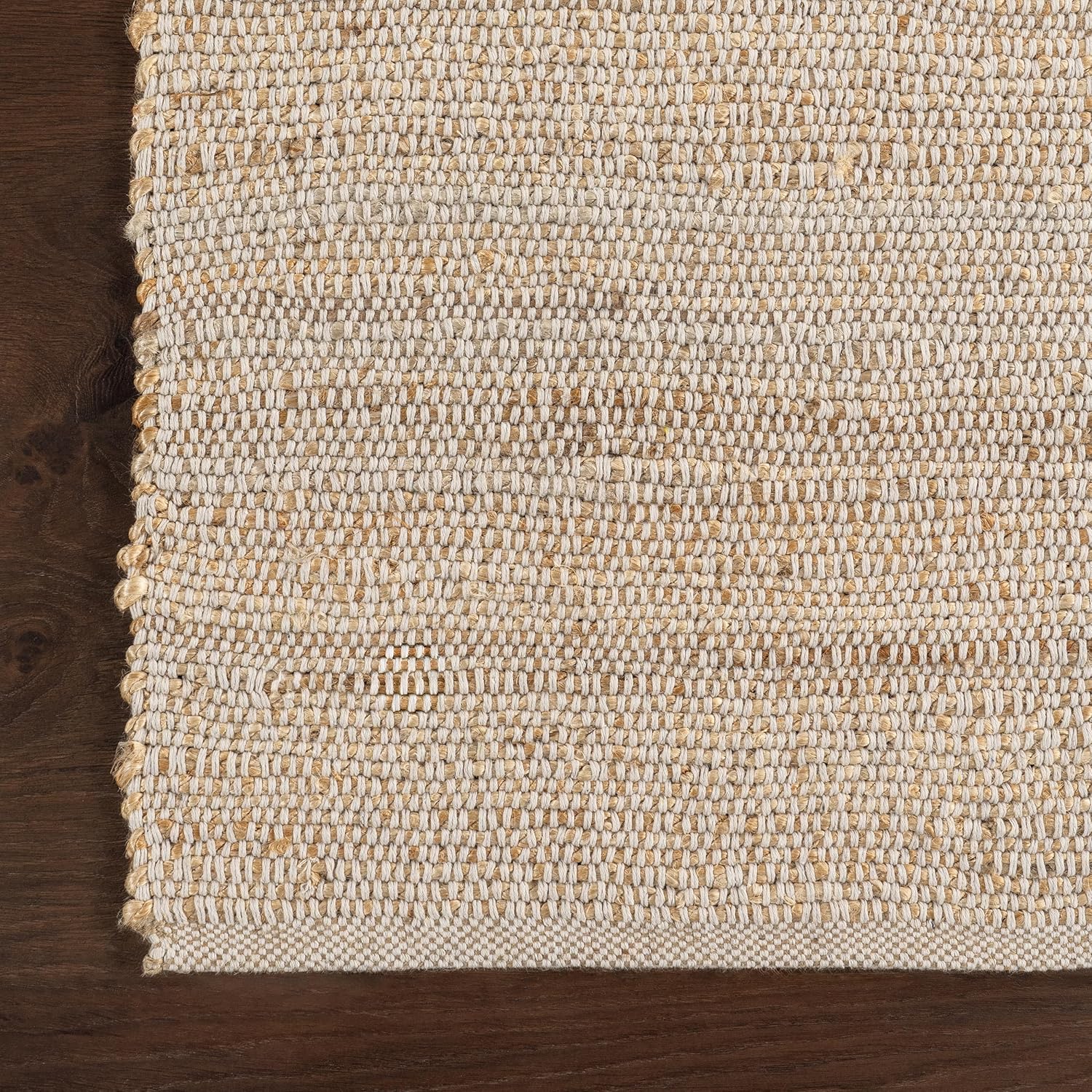 Elfriede Jute & Cotton Hand Woven Area Rug, Natural, 6x9 - Image 4
