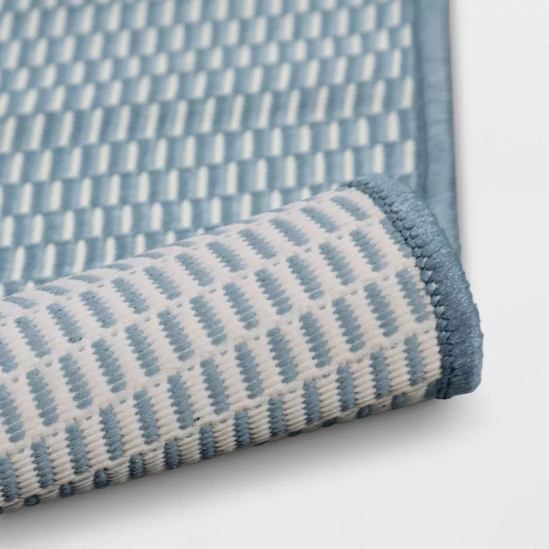 Micro Dash Rectangular Woven Outdoor Area Rug Blue 6'x9' - Image 2