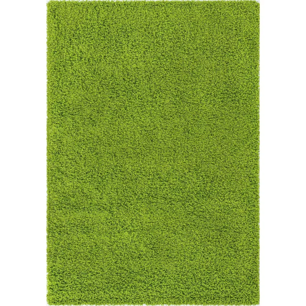 Rectangle Solid Shag Grass Green Area Rug 7' x 10'