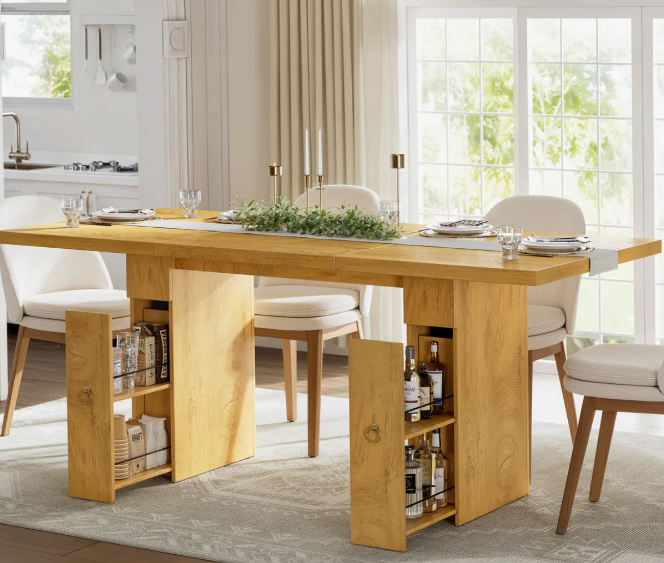 70.8" Rectangle Dining Table with Built-In Storage Drawer SHOWROOM ITEM