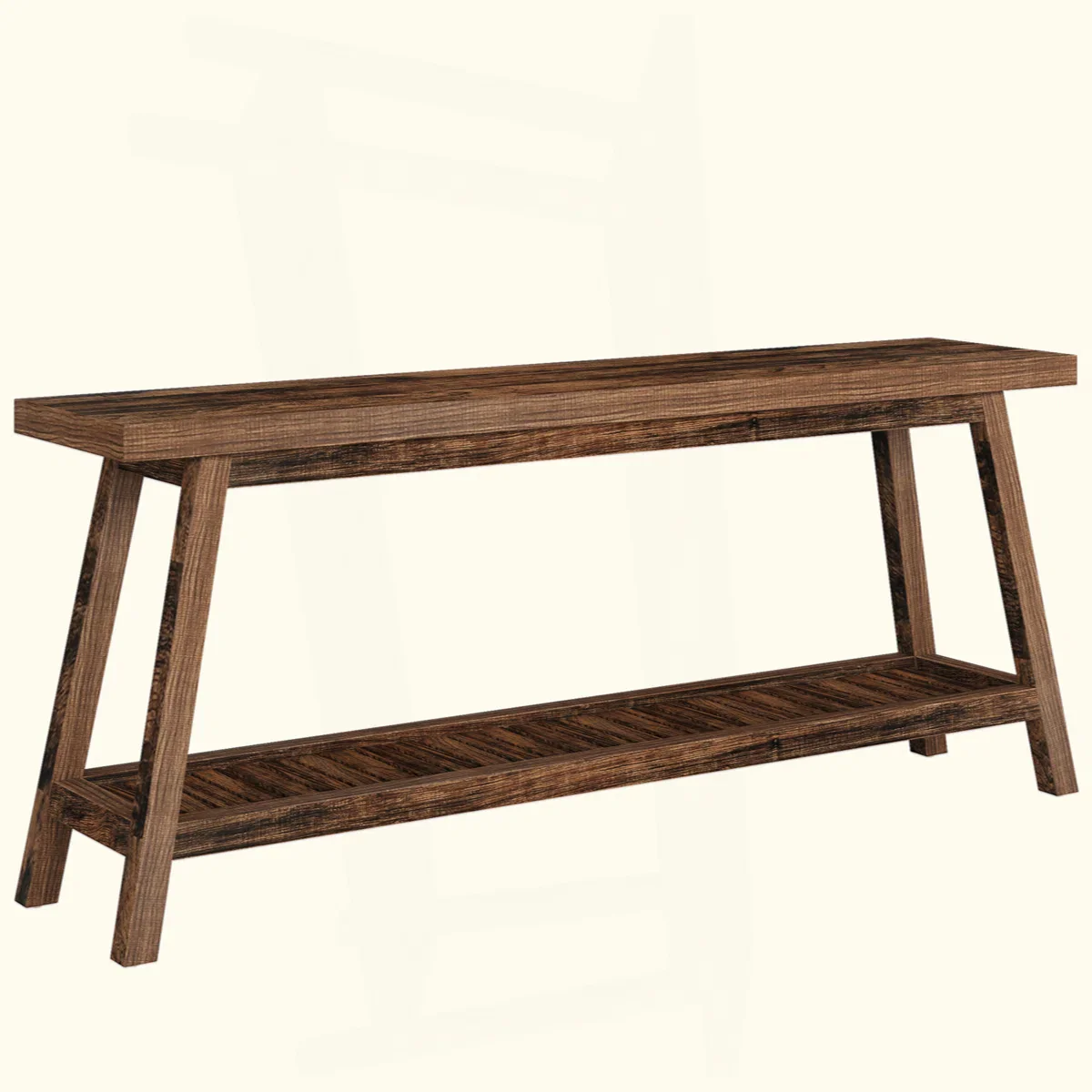 Farmhouse Console for Entryway, 2-Tier Sofa Table - Image 5